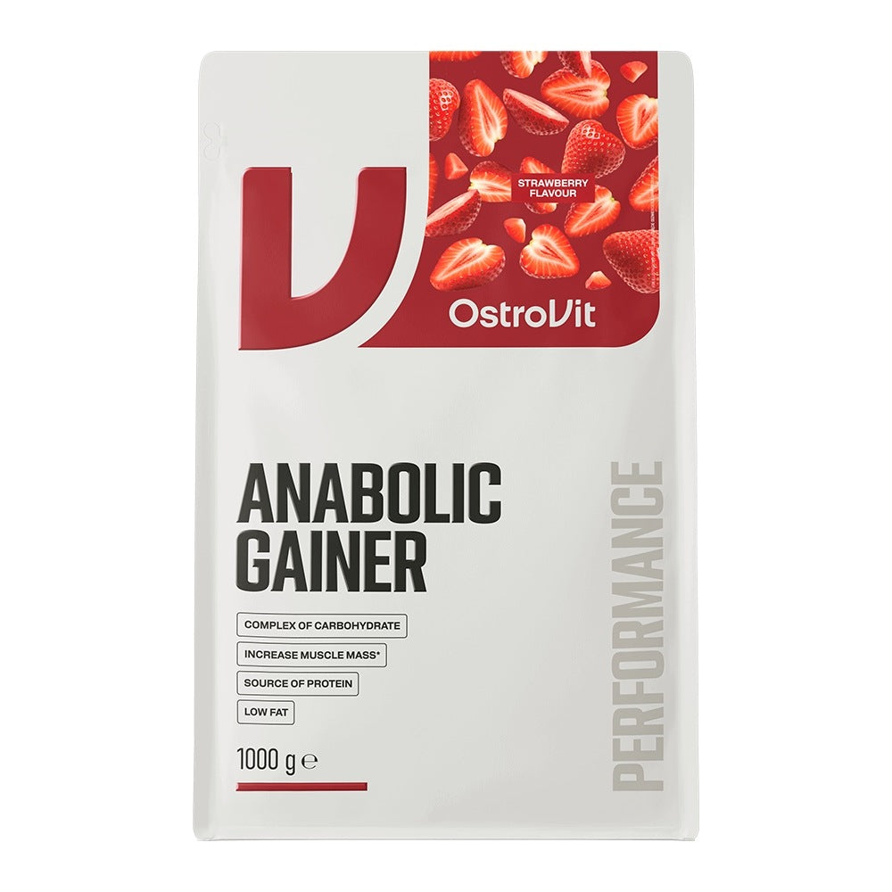 OstroVit Anabolic Gainer 1000g Strawberry GAINER FOR MASS PROTEIN CARBOHYDRATES Packaging status original