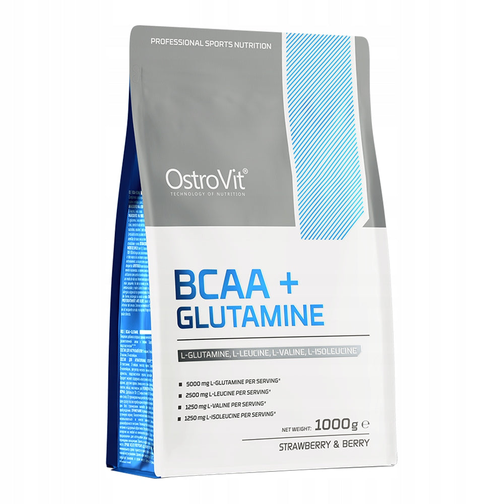 OstroVit BCAA + L-Glutamine 1 kg L-LEUCINE L-ISOLEUCINE L-VALINE Amino acids