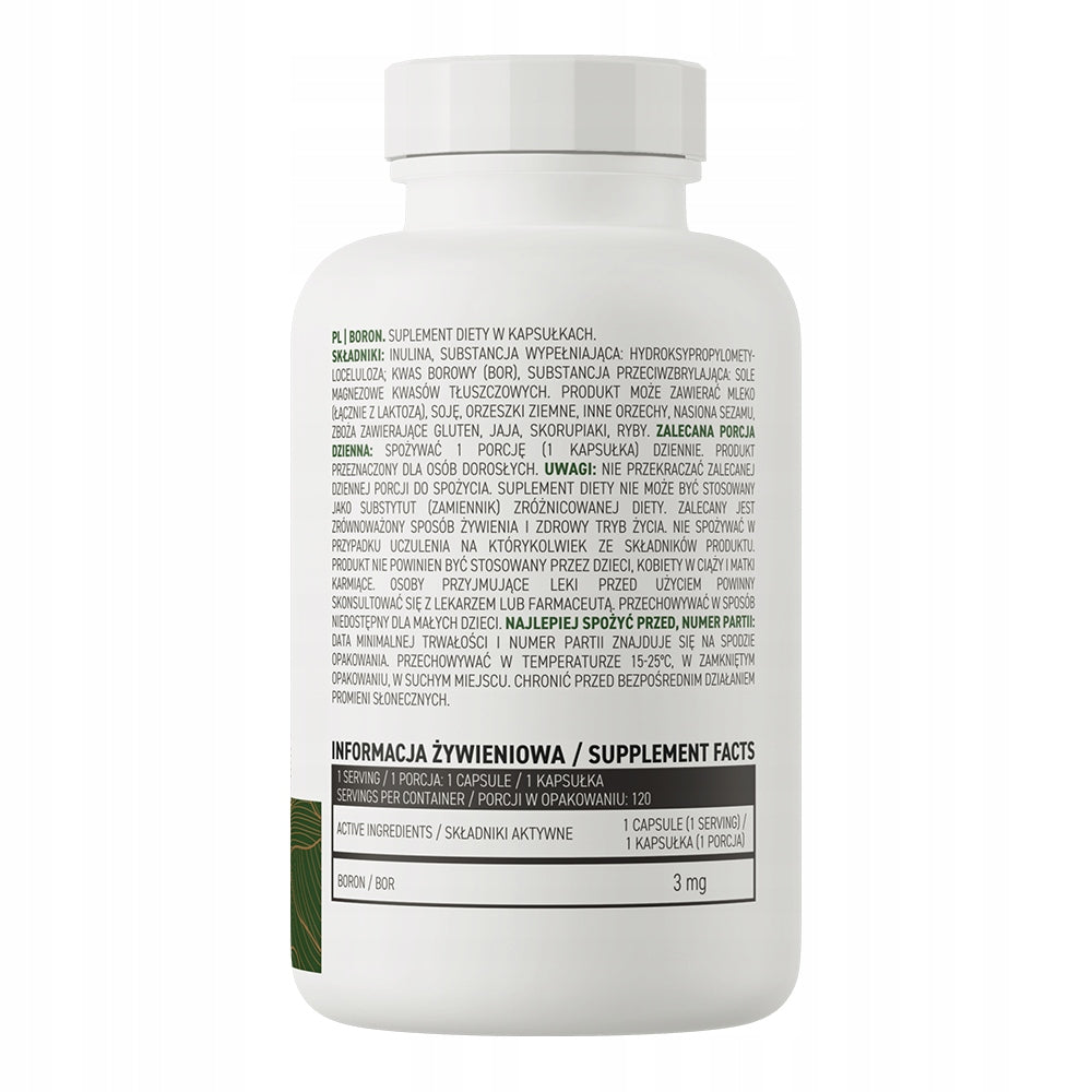 OstroVit BORON 120 kaps BOR 3 MG BORIC ACID EAN (GTIN) 5903933914893