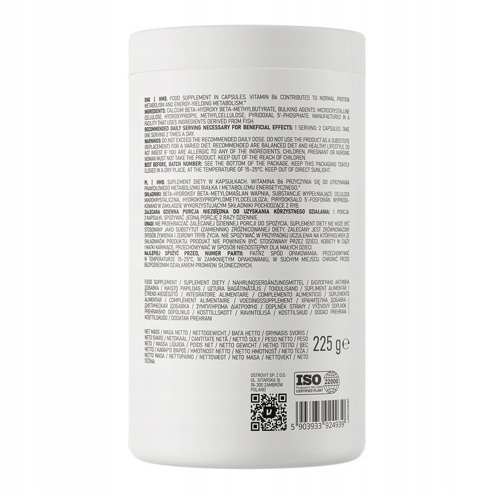OstroVit HMB 2400 mg 240 capsules Support Mass and Regeneration Packaging status original