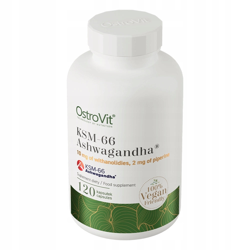 OstroVit KSM-66 Ashwaganda VEGE 120 capsules Stress and Regeneration Support Expiration date not specified