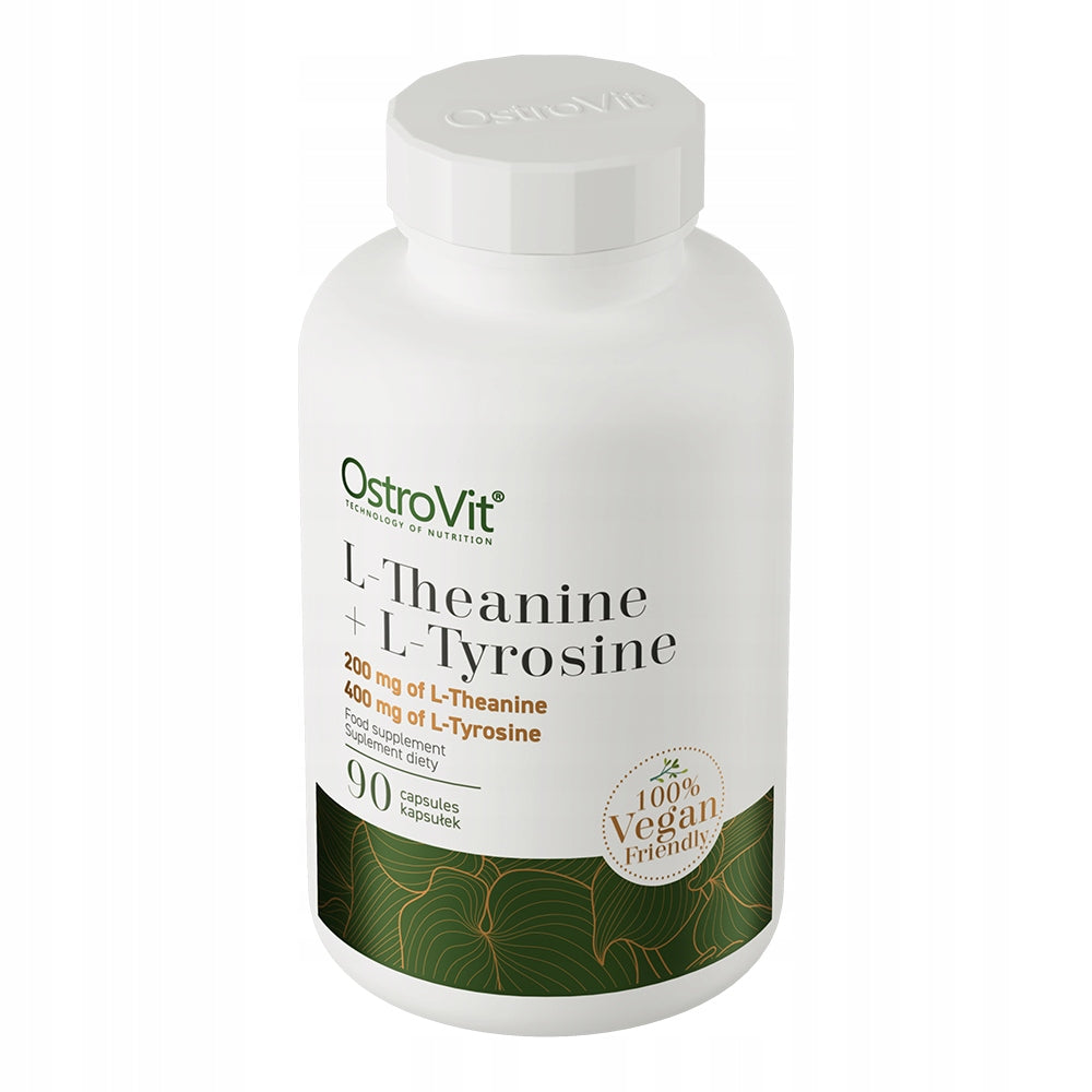 OstroVit L-Theanine 200 mg + L-Tyrosine 400 mg VEGE 90 kaps Stress Amino Acids Packaging status original
