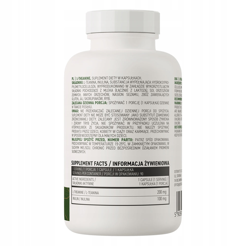 OstroVit L-Theanine VEGE 90 kaps Green Tea Extract 200 mg Relaxation Packaging status original