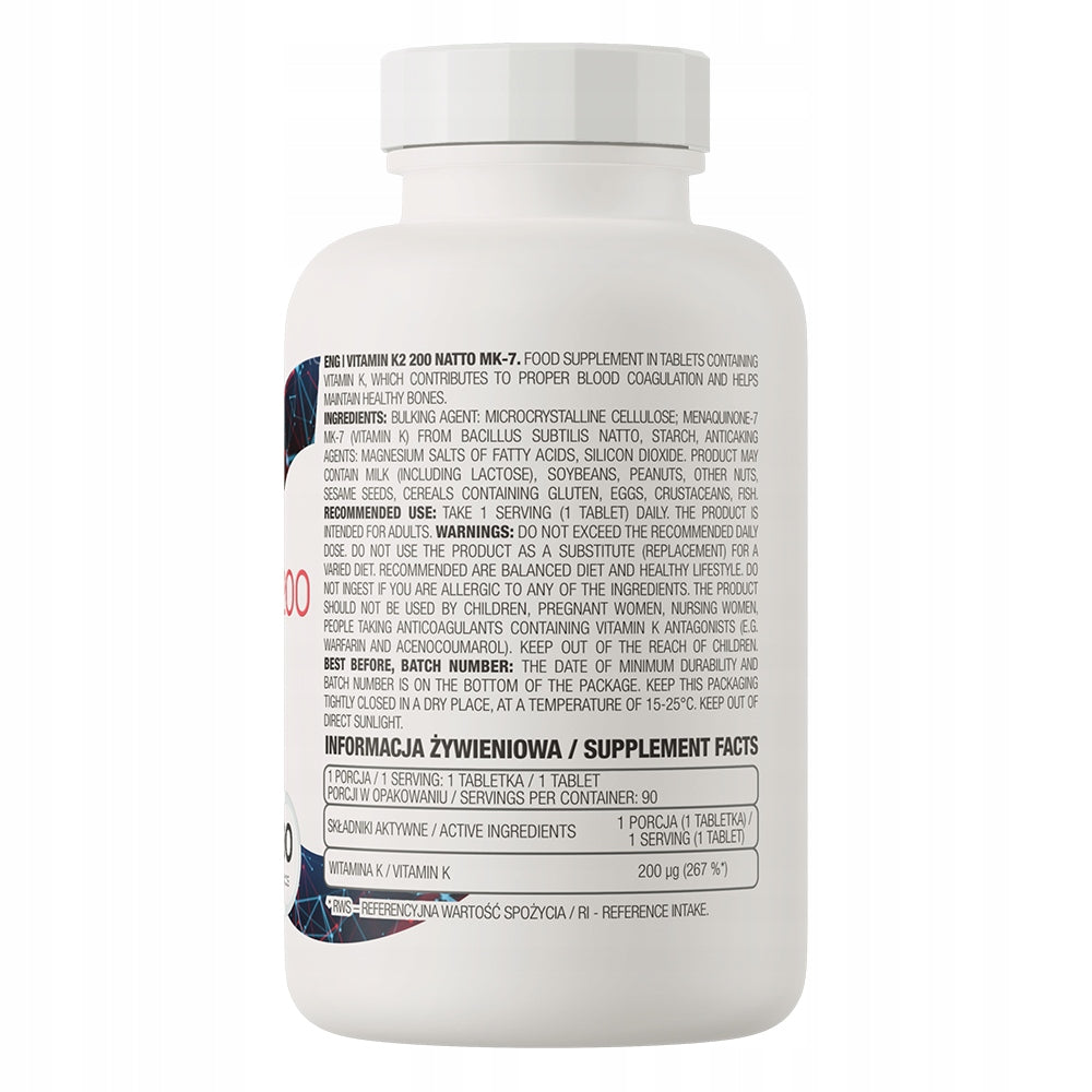 OstroVit Natural VITAMIN K2 MK-7 Natto 90t 200 µg Medical device no