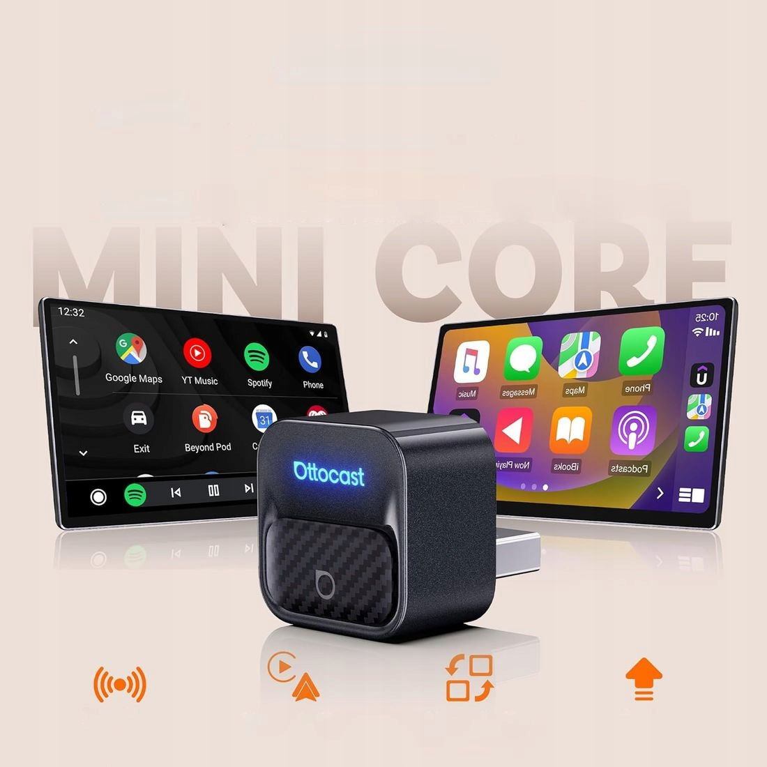 Ottocast Mini Core 2026 Wireless Adapter for Apple CarPlay Android Auto Manufacturer code 5903396460616