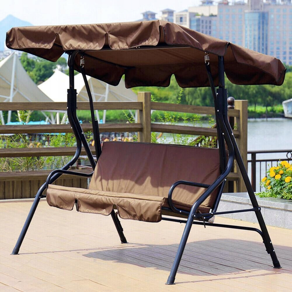 Outdoor 3 Seat Swing Awning Set Swing Chair Hammock Cover for Yard 3 Brown Manufacturer code 07260038006