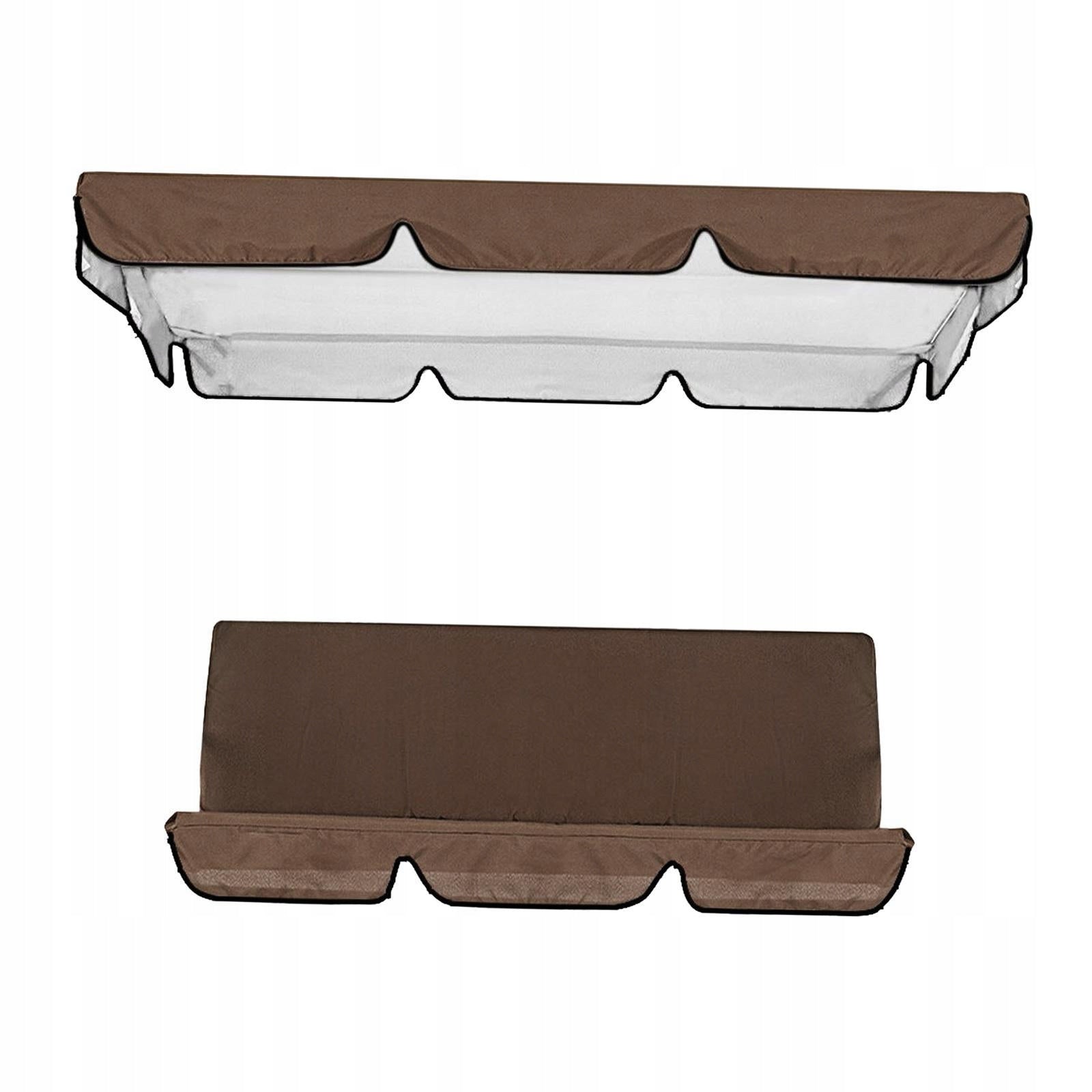 Outdoor 3 Seat Swing Awning Set Swing Chair Hammock Cover for Yard 3 Brown