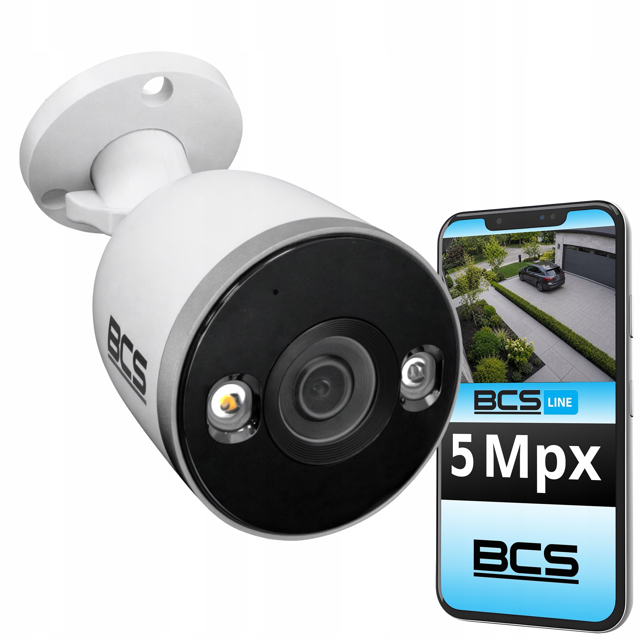 Outdoor Camera WiFi Wireless Tube 5Mpx Human Vehicle IR 30m BCS