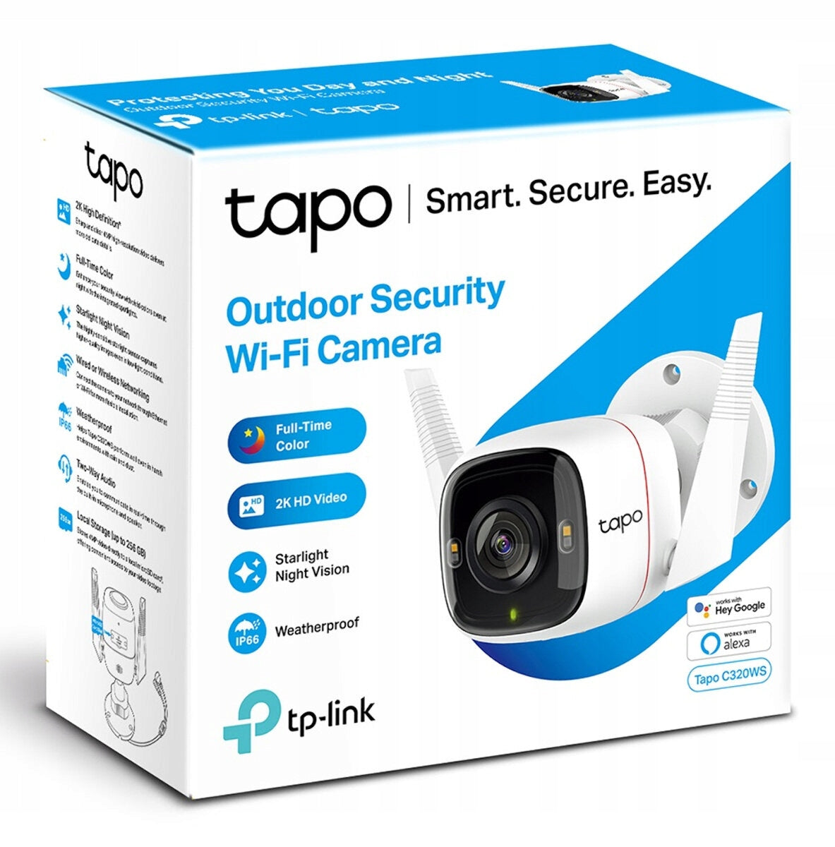 Outdoor Camera for Home and Office Monitoring Tapo C320WS WiFi 2K 2 Pcs Brand Tp-Link