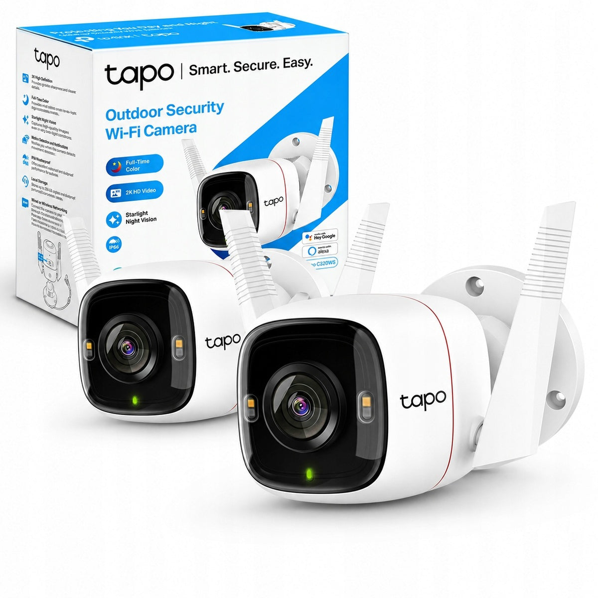 Outdoor Camera for Home and Office Monitoring Tapo C320WS WiFi 2K 2 Pcs
