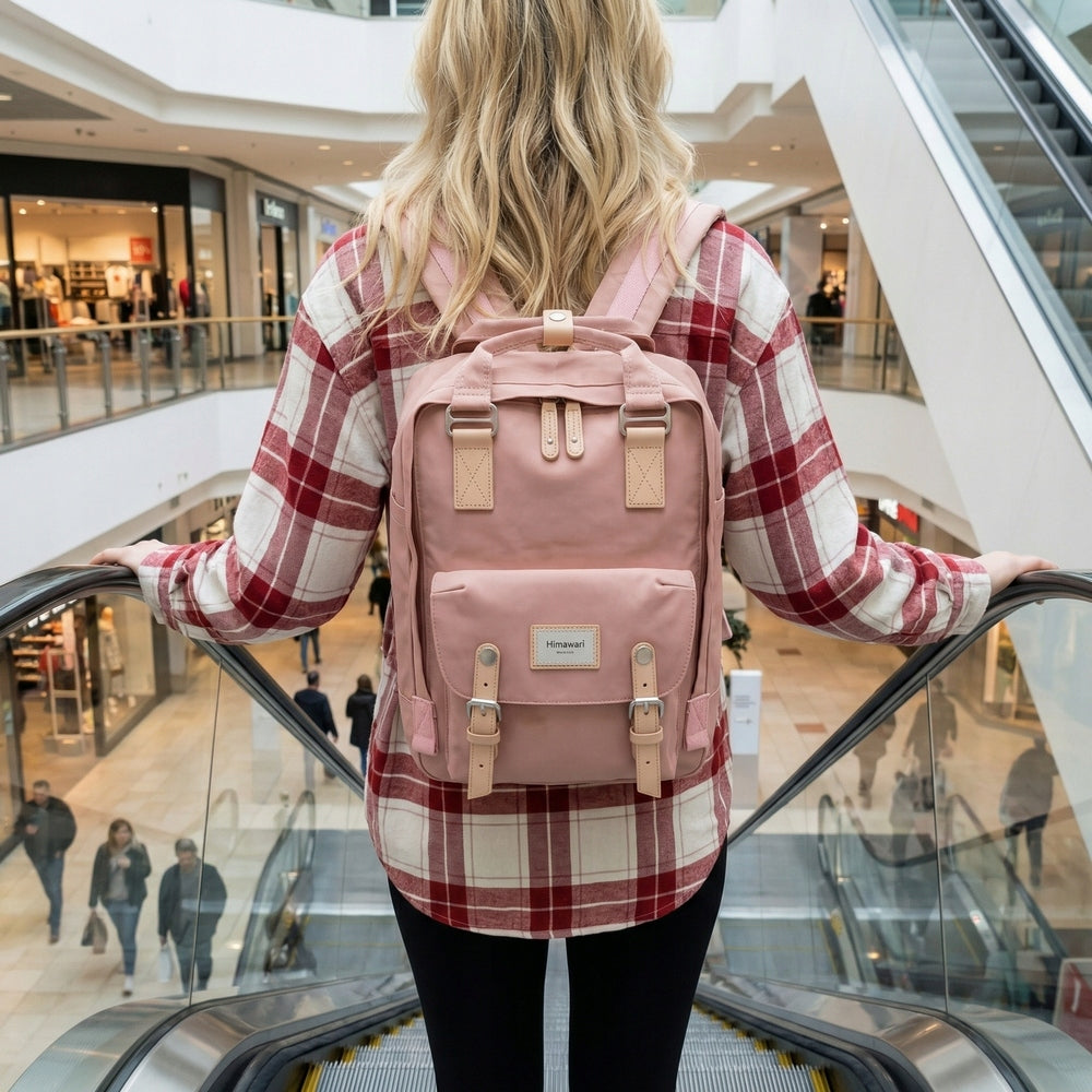 Outdoor City School Backpack Himawari HM188L for Laptop 13,3 14,1 pink Brand Himawari