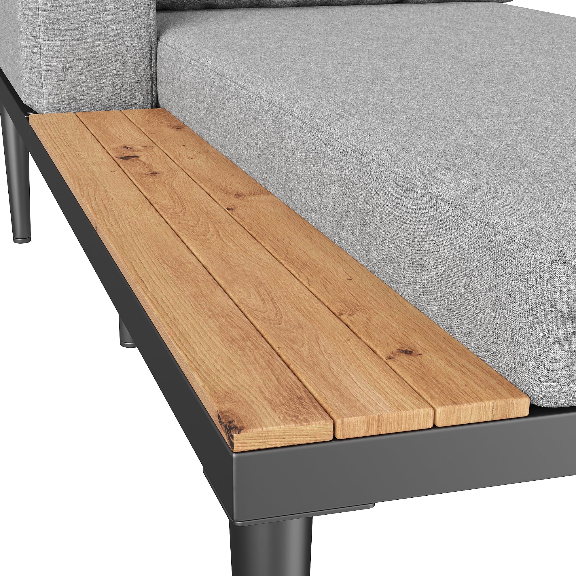 Outdoor Double Daybed with Shelves, Waterproof LoungeBed for Patio & Garden Width (shorter side) 140 cm