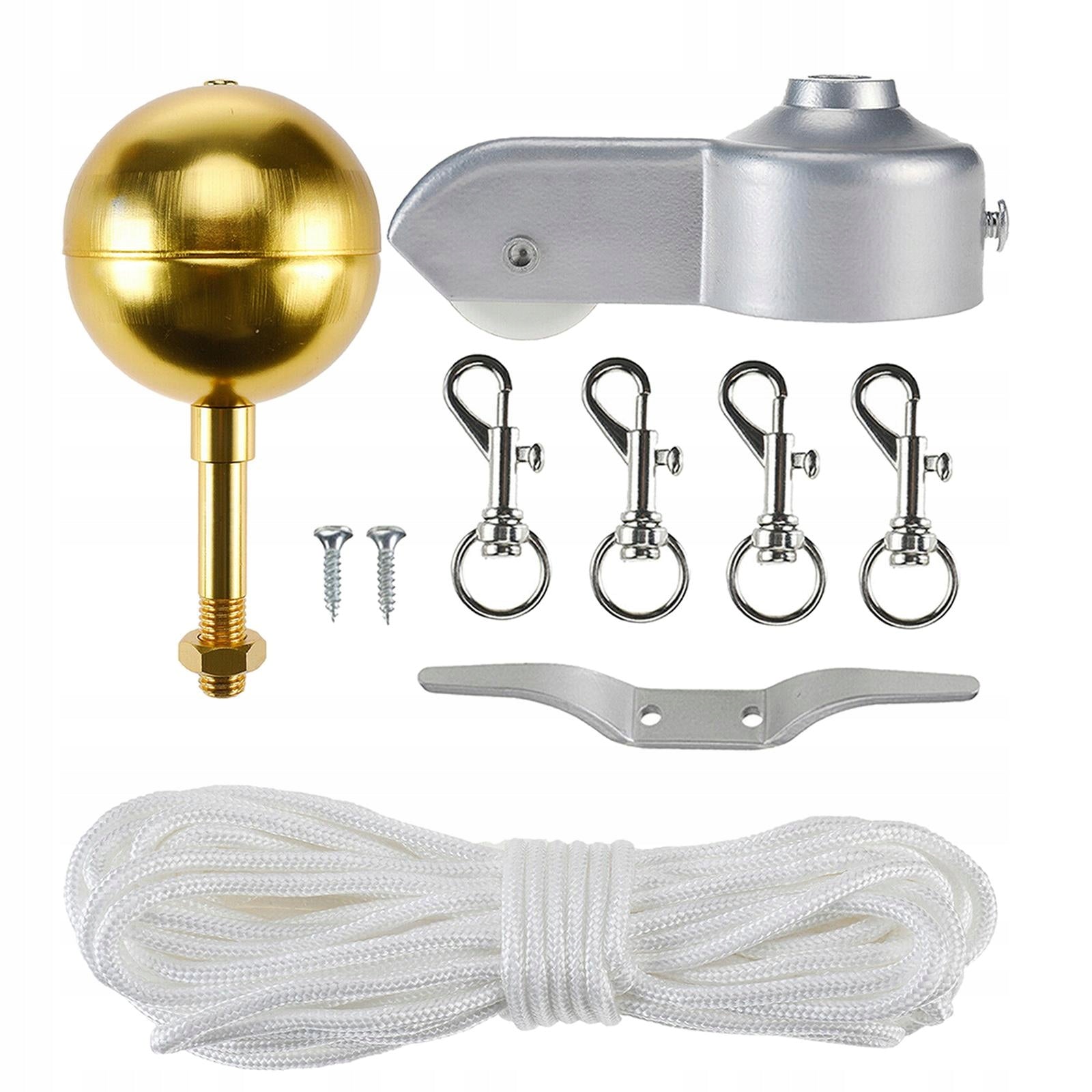 Outdoor Flagpole Equipment Repair Kit 3 Topper Gold