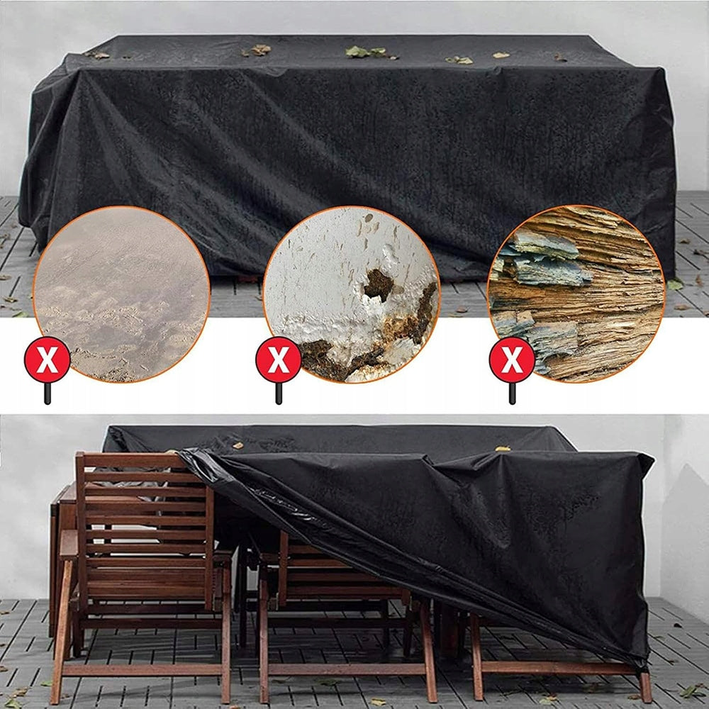 Outdoor Furniture Cover 230x165x80cm Waterproof Black 210D Product height 80 cm