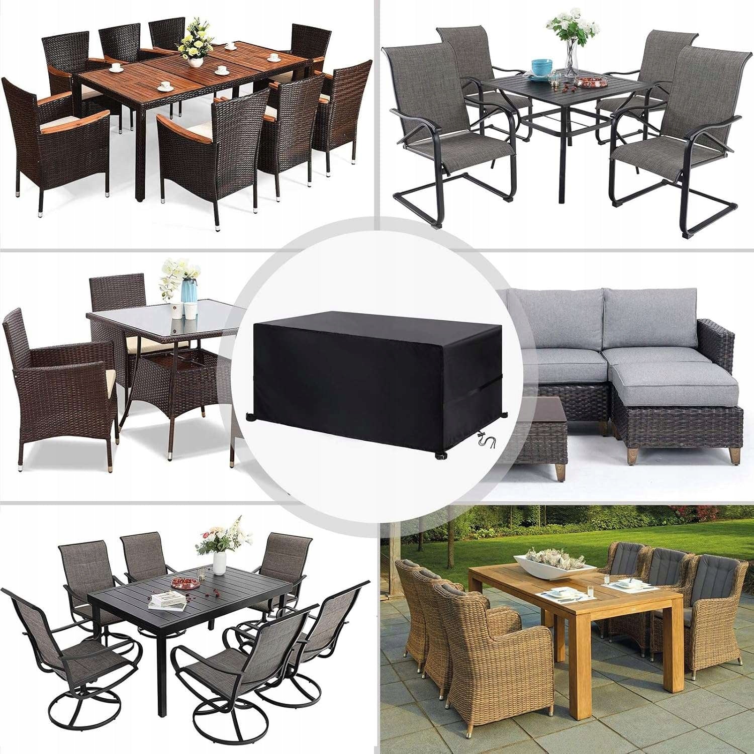 Outdoor Furniture Cover Waterproof Oxford 420D 100x80x74cm Black Manufacturer no brand