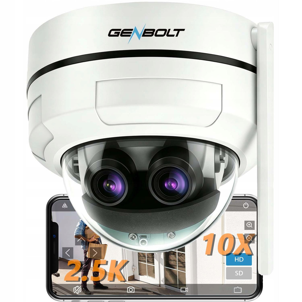 Outdoor/Indoor WiFi 2.5K PTZ POE IP Camera CCTV with 4x Optical & 10X Zoom