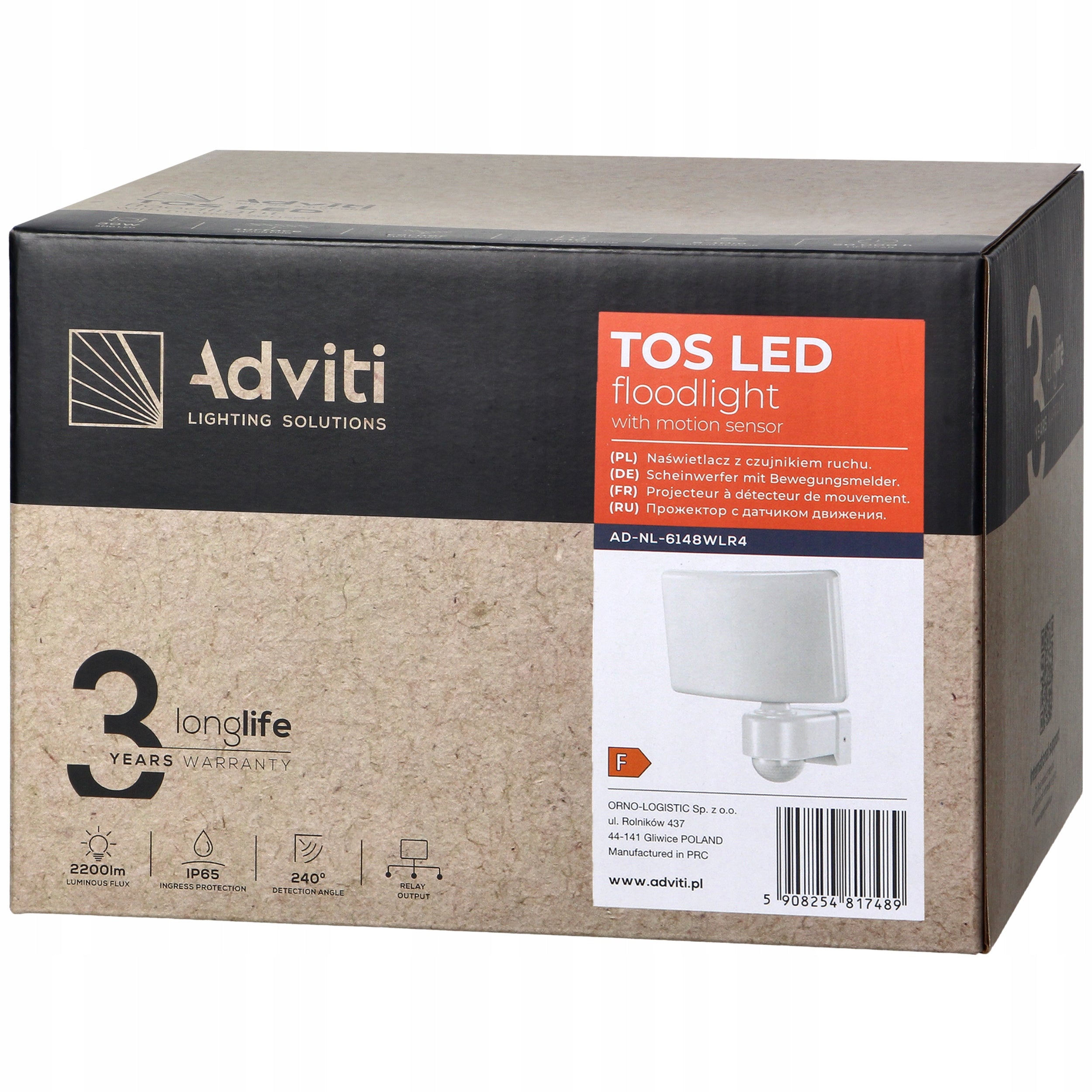 Outdoor LED Lamp 30W Motion and Twilight Sensor Adjustable Halogen White Packaging status original