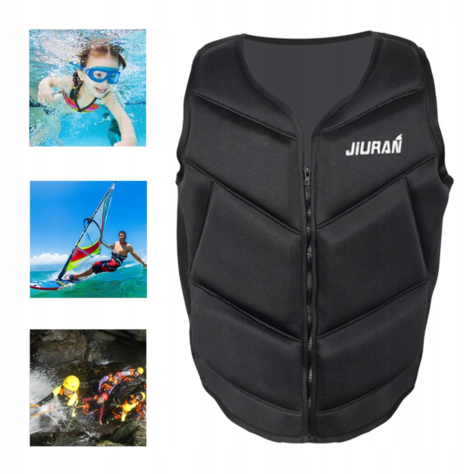 Outdoor Neoprene Life Jacket Buoyancy Aid Swim Vest Sailing Black XXL For not specified