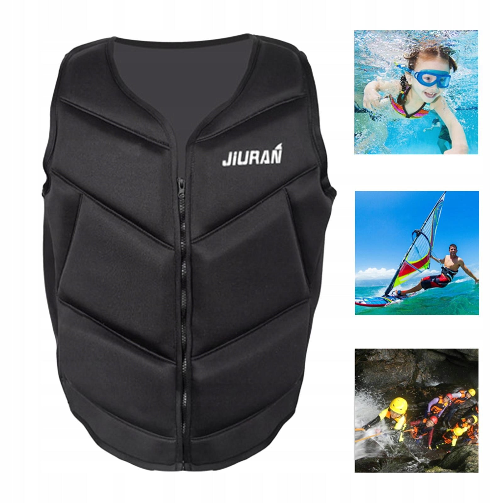 Outdoor Neoprene Life Jacket Buoyancy Aid Swim Vest Sailing Black XXL Model Neoprene Swim Vest Unisex Life Jacket Kids Adults