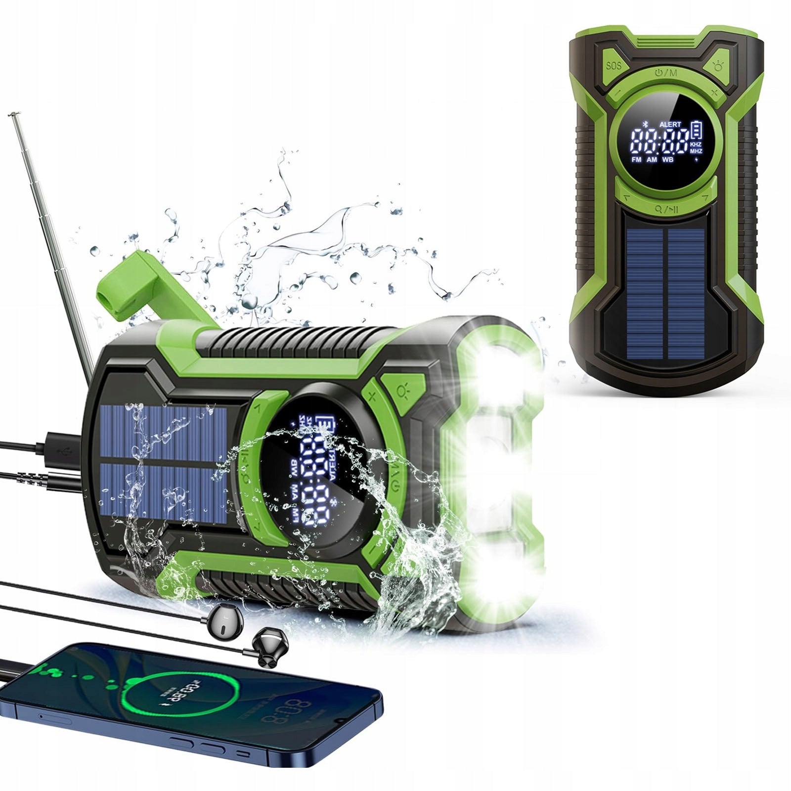 Outdoor Solar Radio 5000mAh Bluetooth USB IPX5 SOS Solar Charging Packaging status original