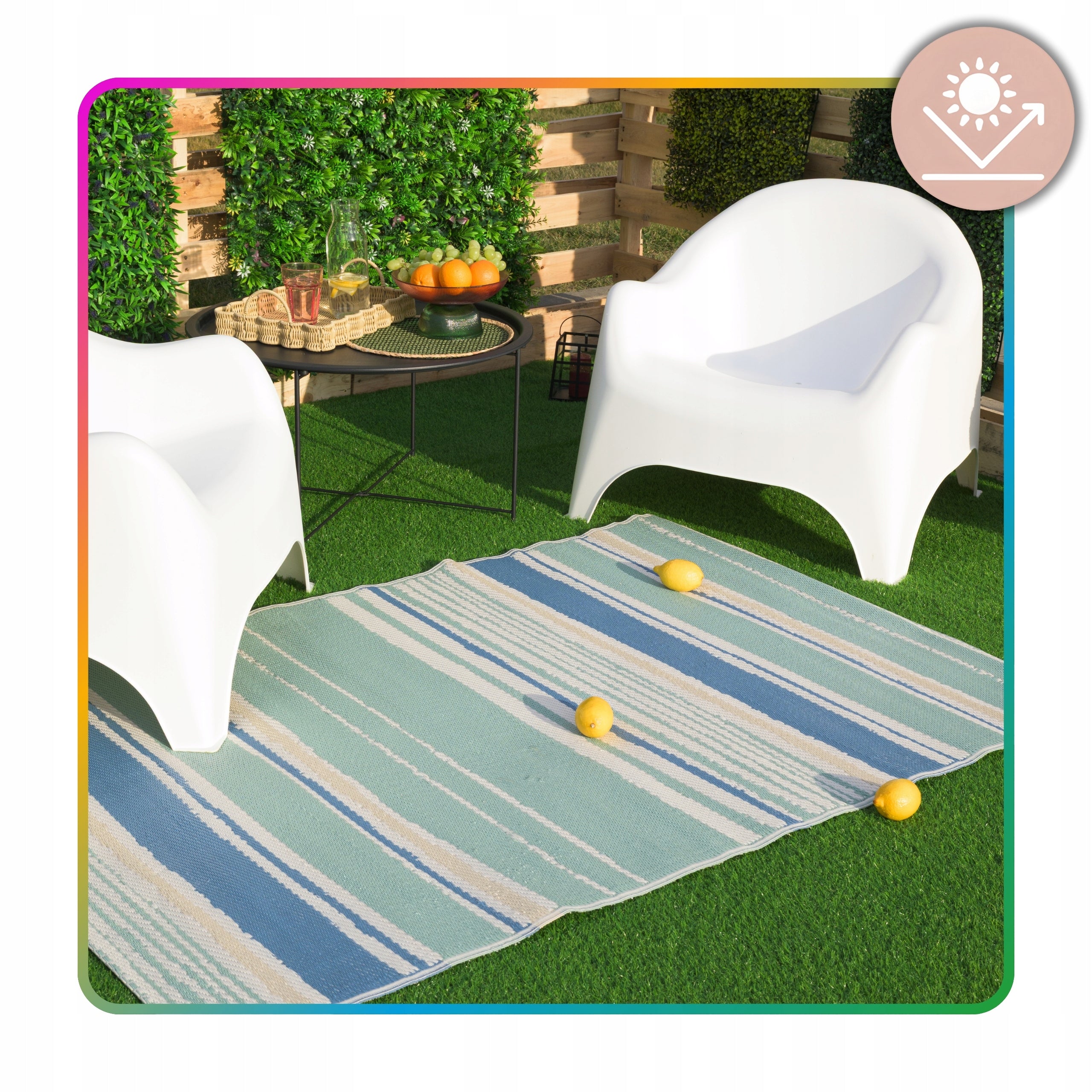 Outdoor Terrace Rug 160x220 for Terrace Balcony Waterproof Garden Brand e-floor
