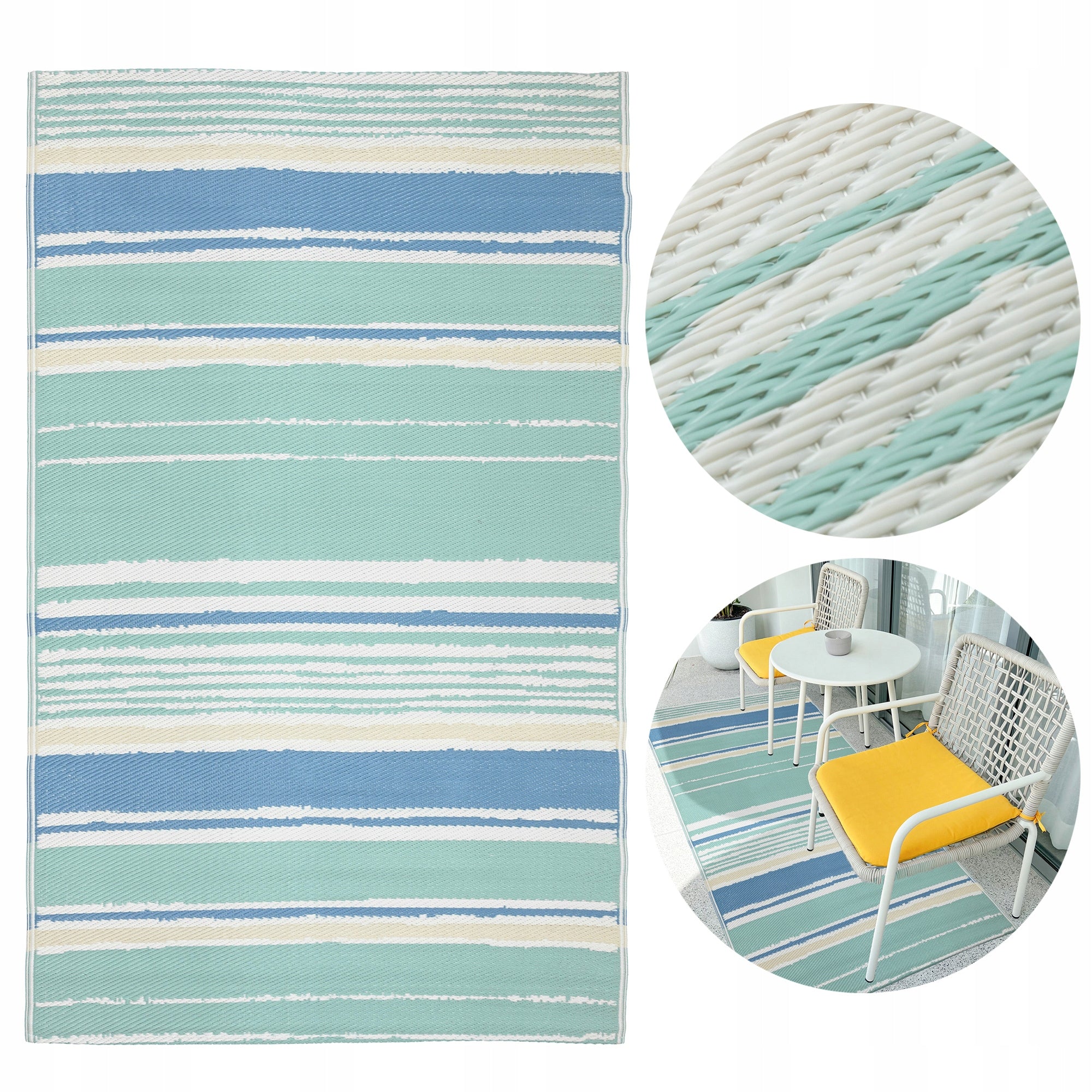 Outdoor Terrace Rug 160x220 for Terrace Balcony Waterproof Garden Packaging status original
