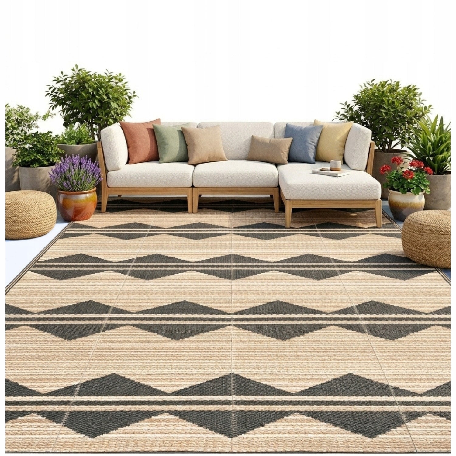 Outdoor Terrace Rug Waterproof 200x300cm Huge for Garden Terrace