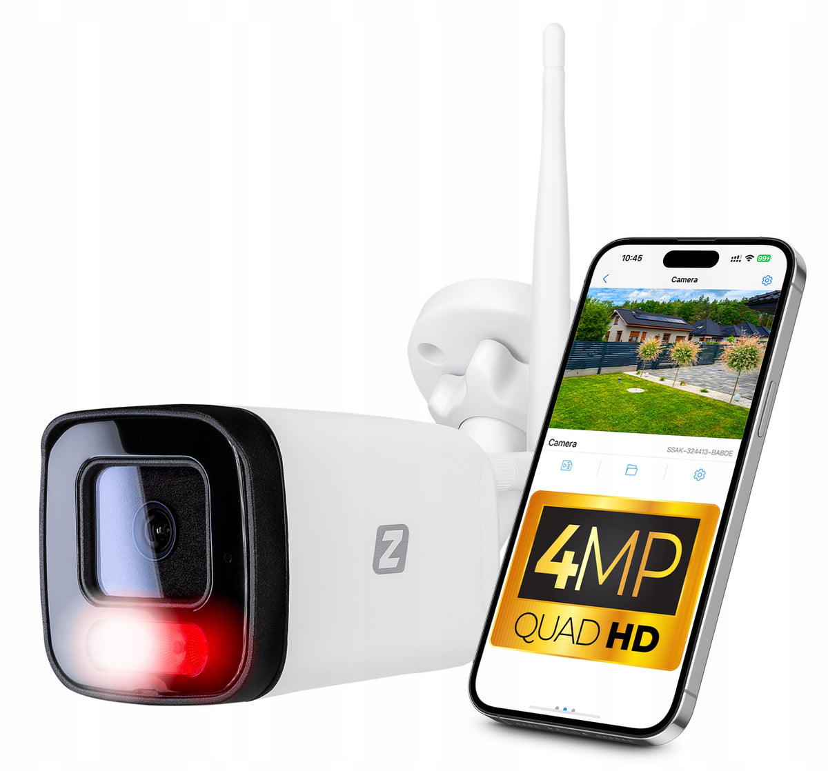 Outdoor Tube IP Camera WiFi 4MPx Dual Light, AUDIO 4xZOOM METAL