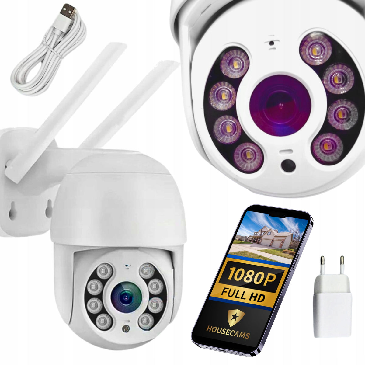 Outdoor WIFI Camera Rotating FULL HD SD Notifications POLAND APP