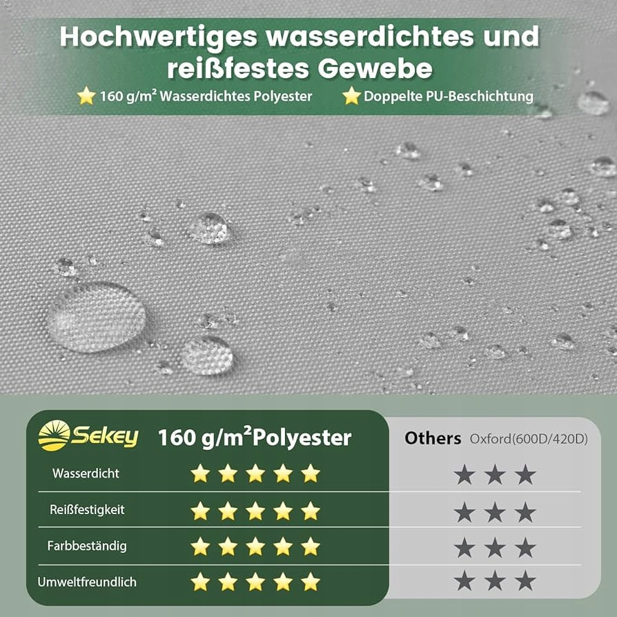 Outdoor furniture cover table light grey green 125 x 63 x 74 cm Manufacturer code hc20-0001