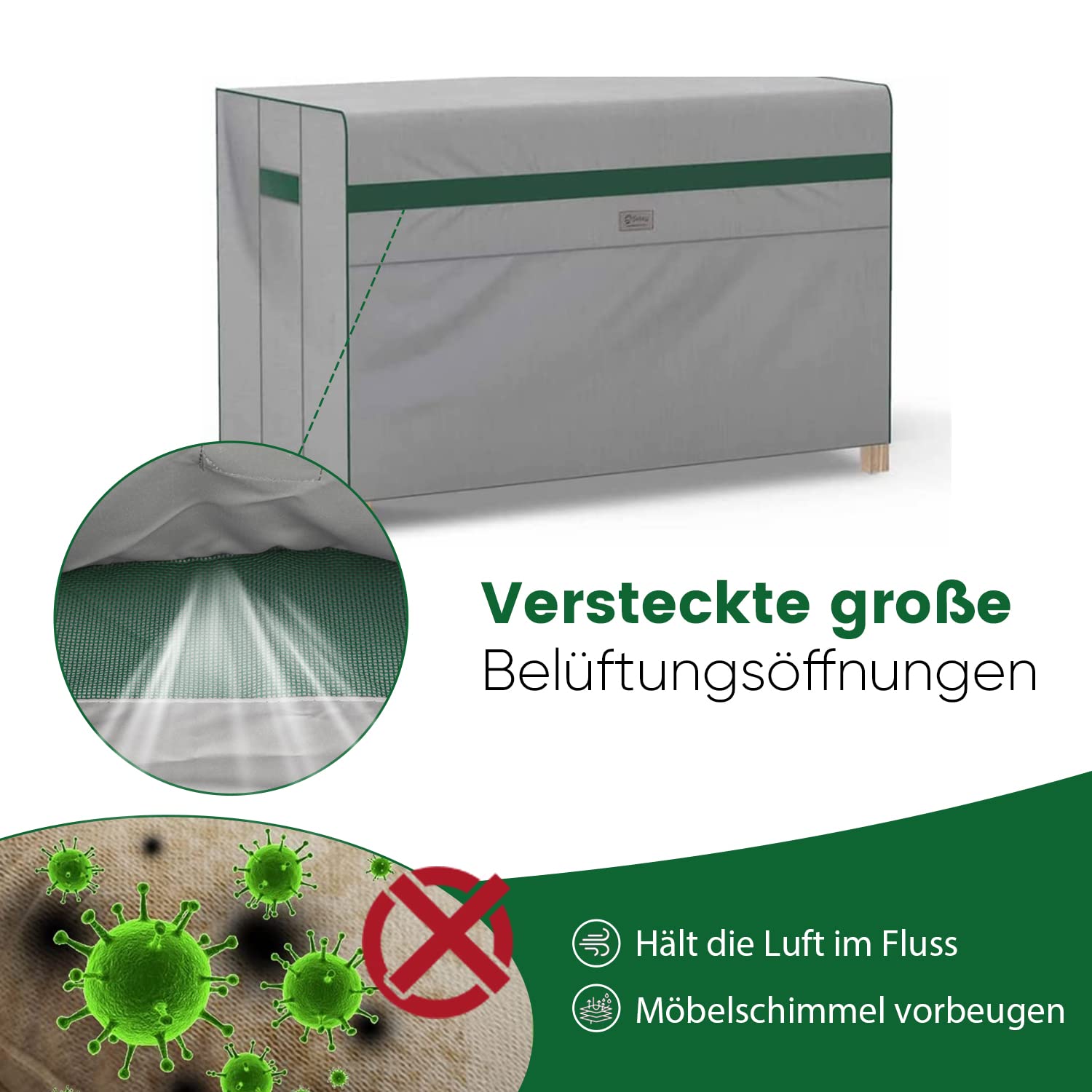Outdoor furniture cover table light grey green 125 x 63 x 74 cm Packaging status original