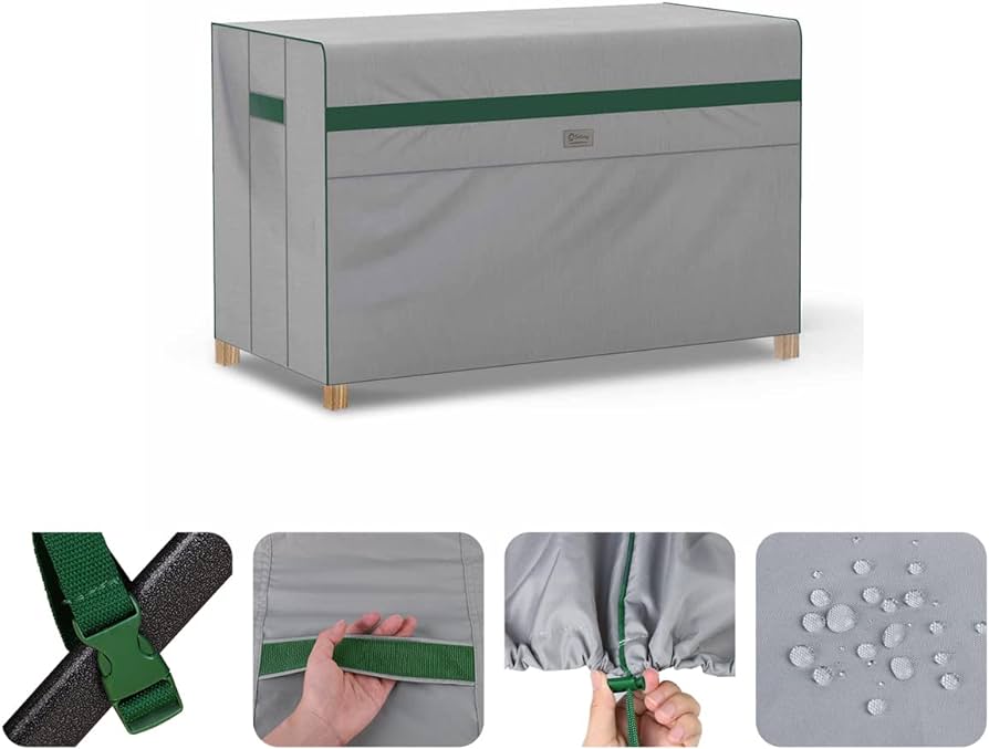 Outdoor furniture cover table light grey green 125 x 63 x 74 cm
