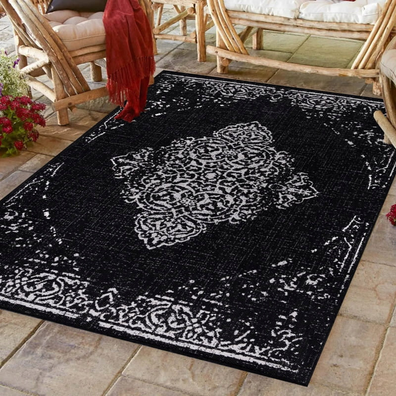 Outdoor rug Sunny ornament black 120 cm x 170 cm Brand Ayyildiz