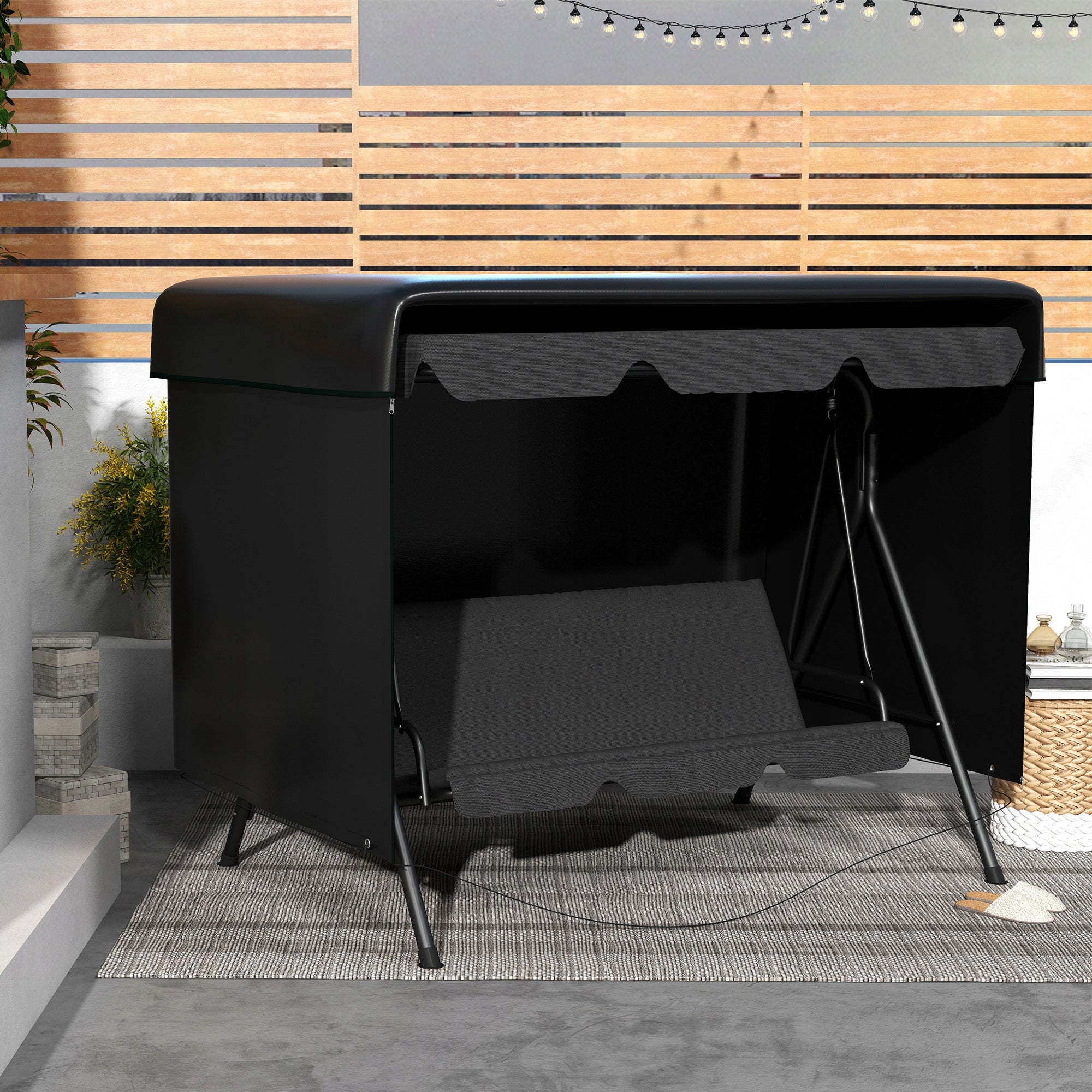 Outsunny 3-Person Garden Swing Cover, Waterproof Kind for swing