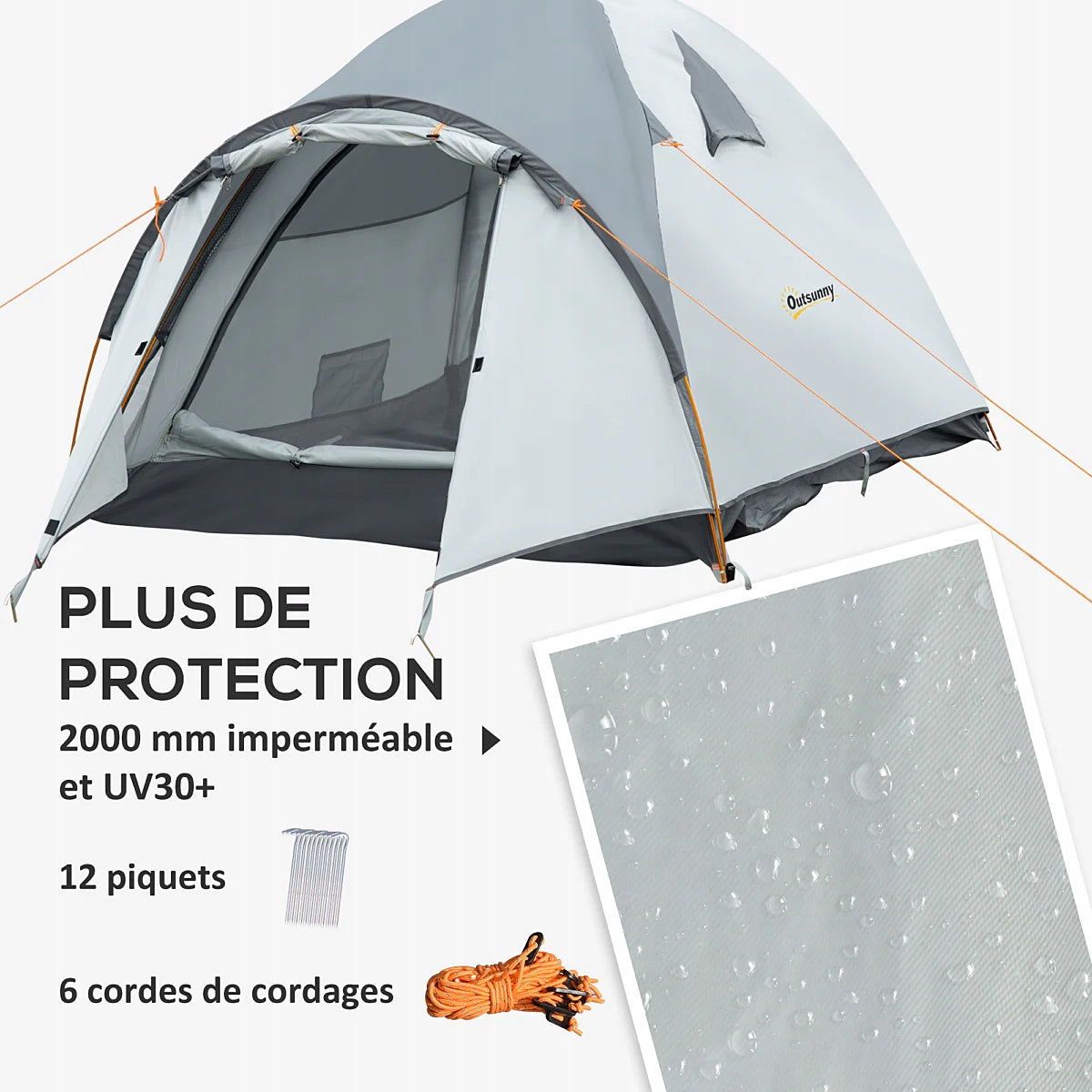 Outsunny 3 person camping tent 350 x 150 x128cm Model A20-298V00LG