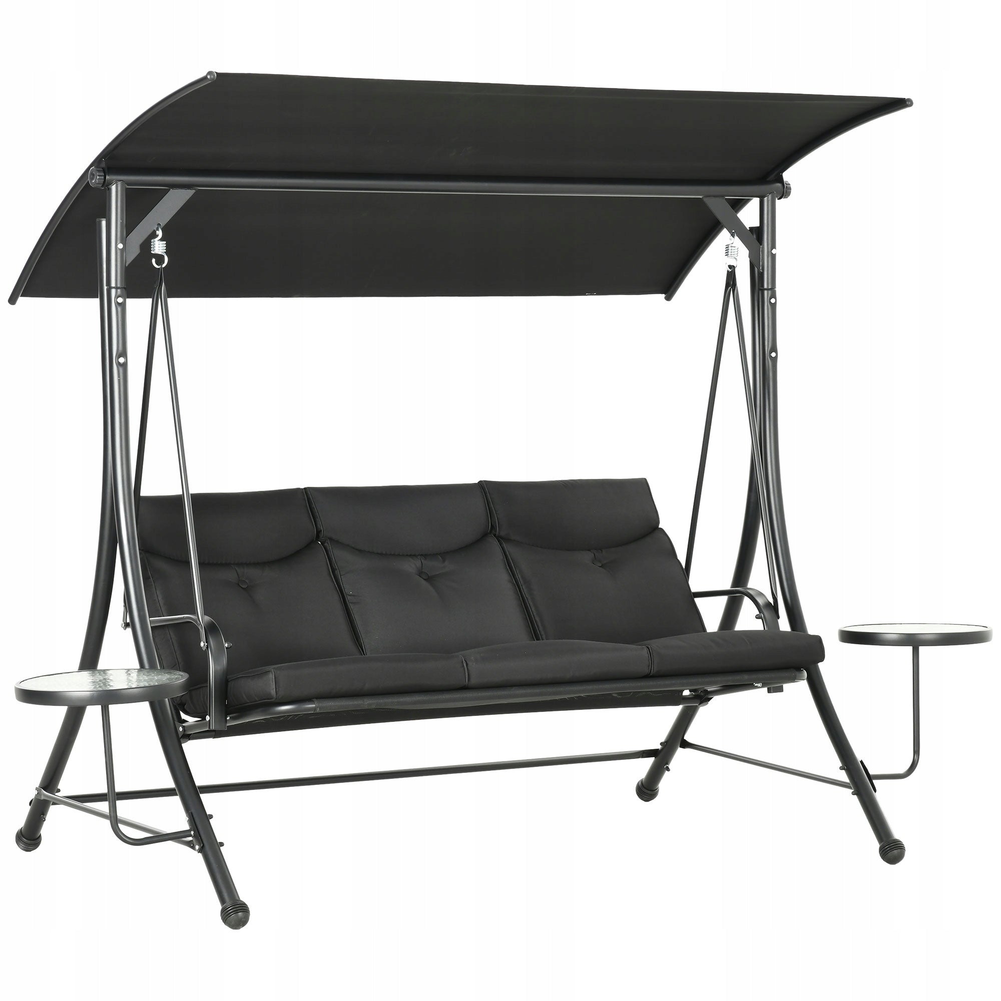 Outsunny 3-seater garden swing with visor and table