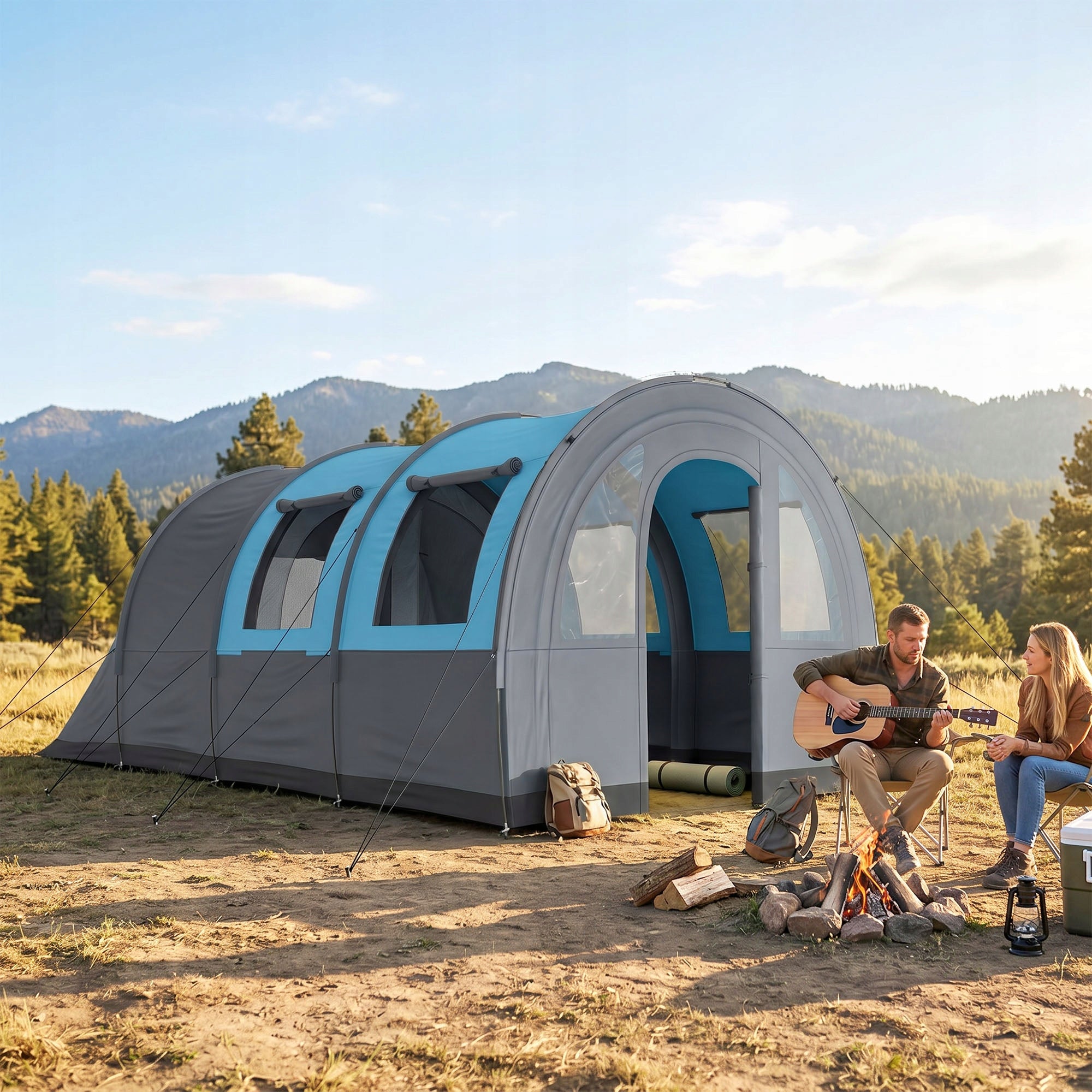 Outsunny Camping tent, family, separate zones, waterproof Number of people 6