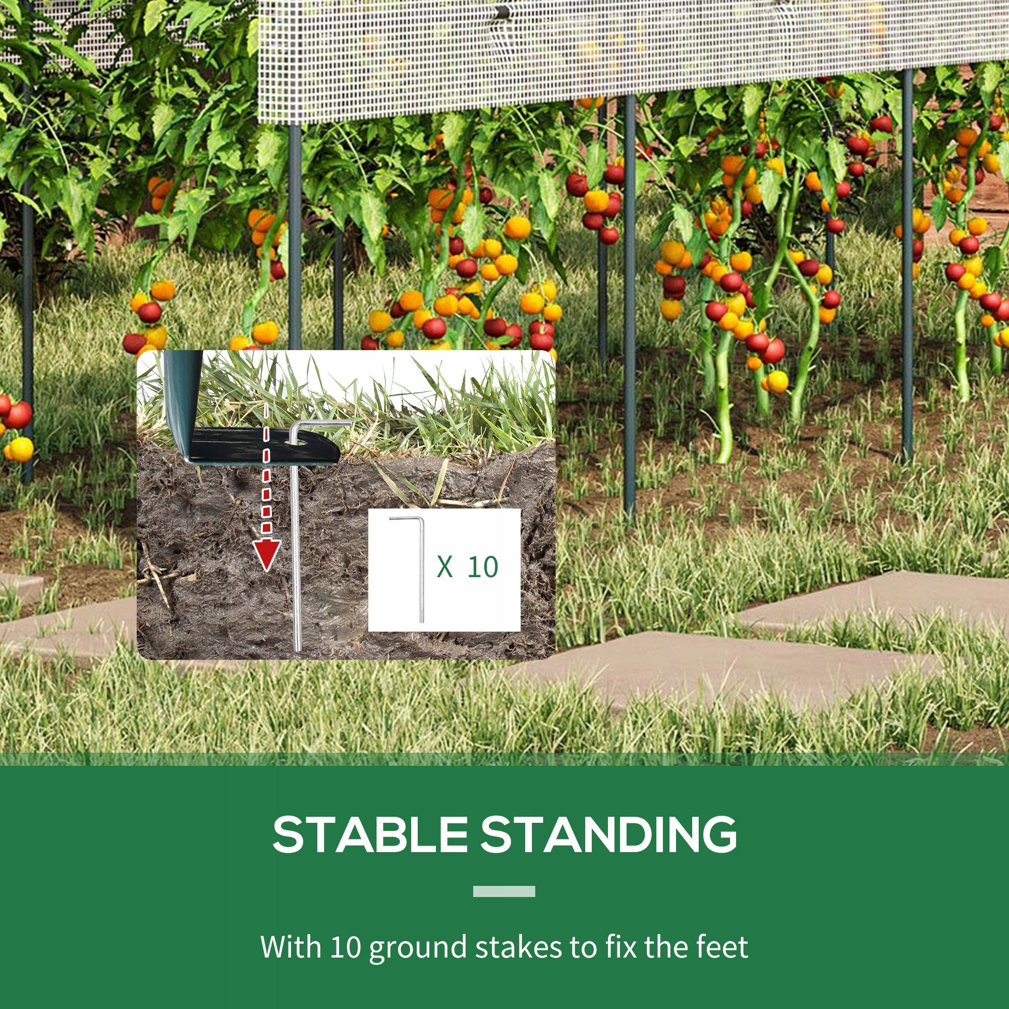 Outsunny Greenhouse for tomatoes, foil tunnel, steel, PE, 4x1,2x1,7m Manufacturer code Outsunny