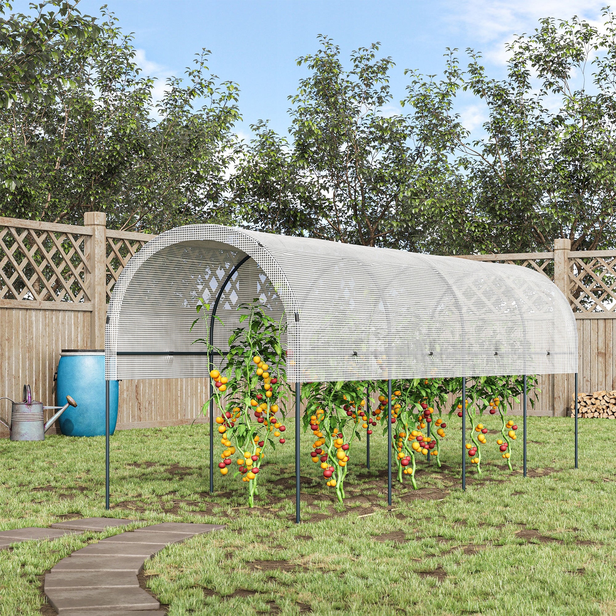 Outsunny Greenhouse for tomatoes, foil tunnel, steel, PE, 4x1,2x1,7m Packaging status original