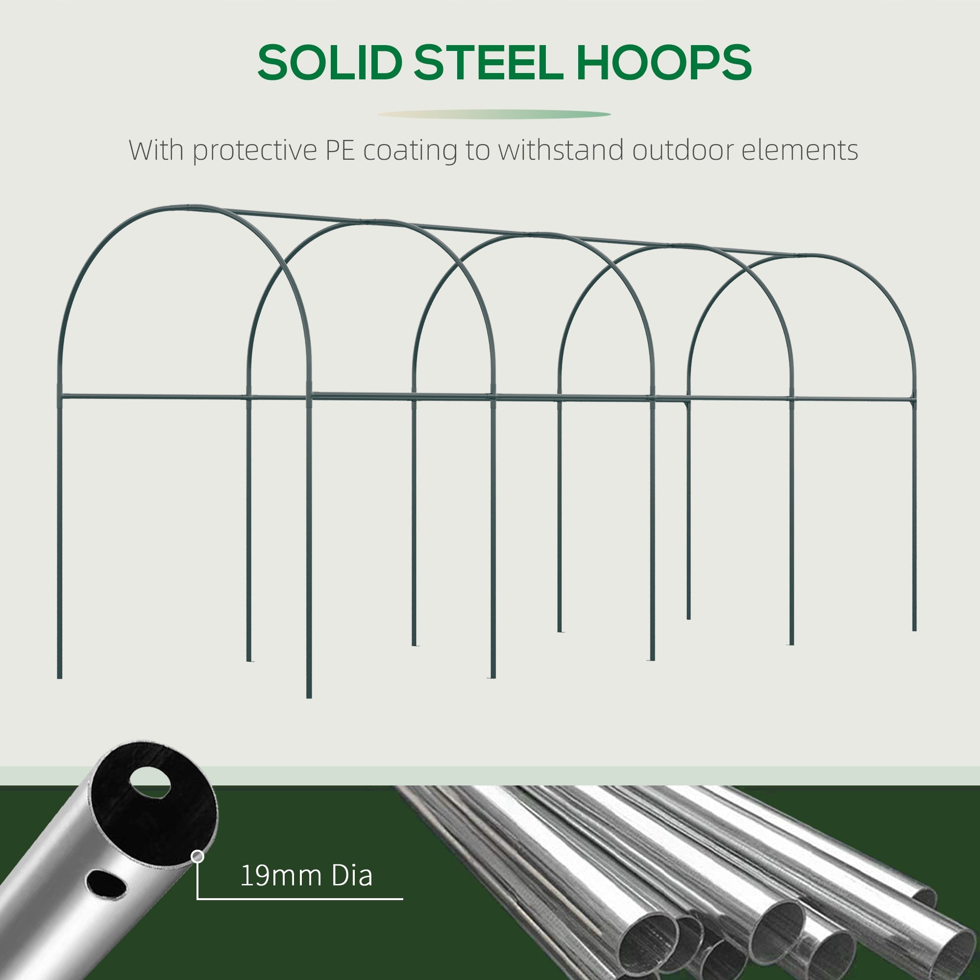 Outsunny Greenhouse for tomatoes, foil tunnel, steel, PE, 4x1,2x1,7m Width 1.2 m