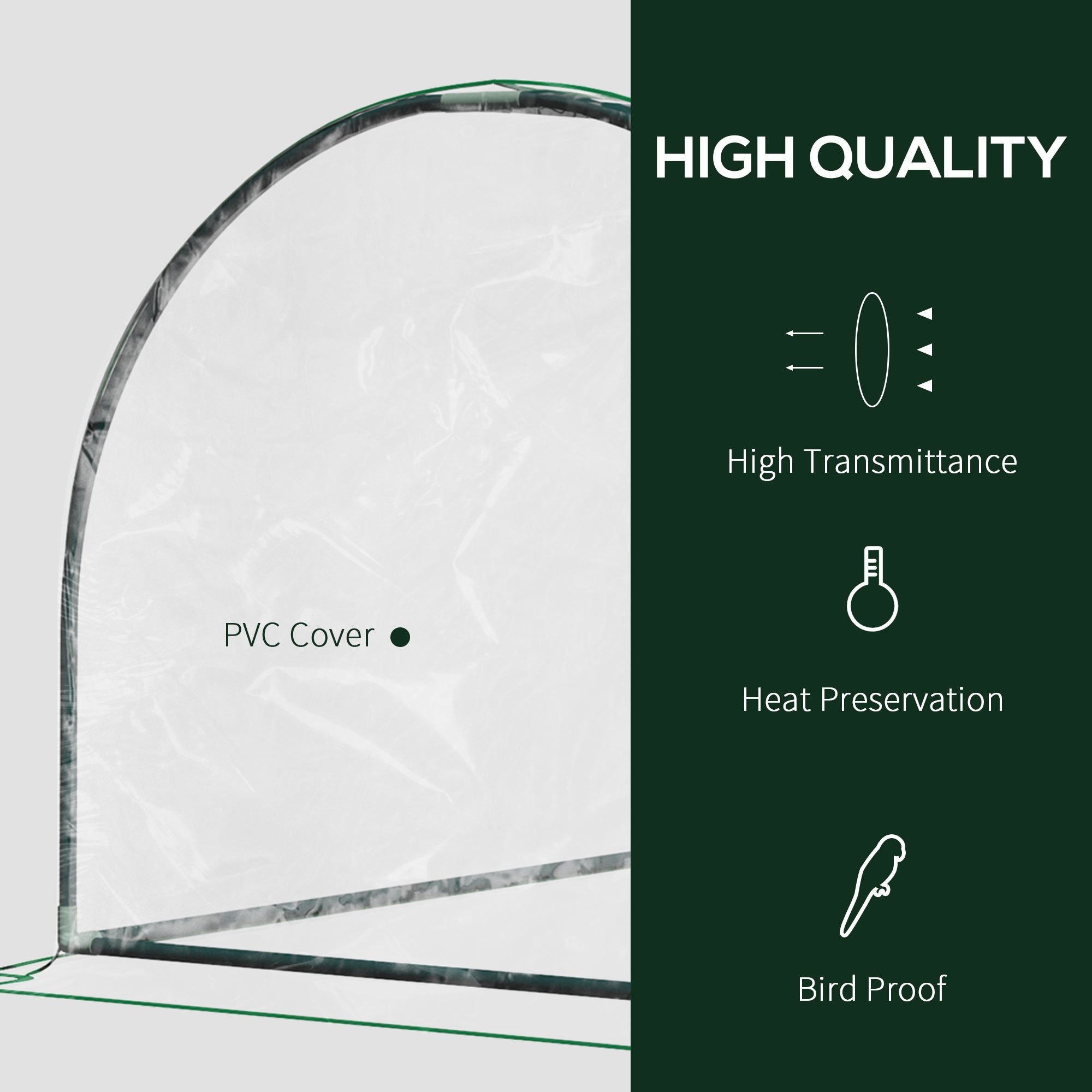 Outsunny Greenhouse with doors, foil tunnel for plants, plastic Product height 80 cm