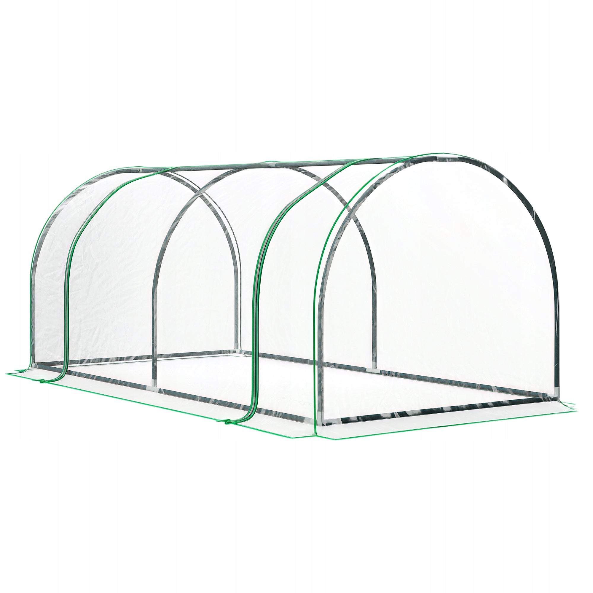 Outsunny Greenhouse with doors, foil tunnel for plants, plastic