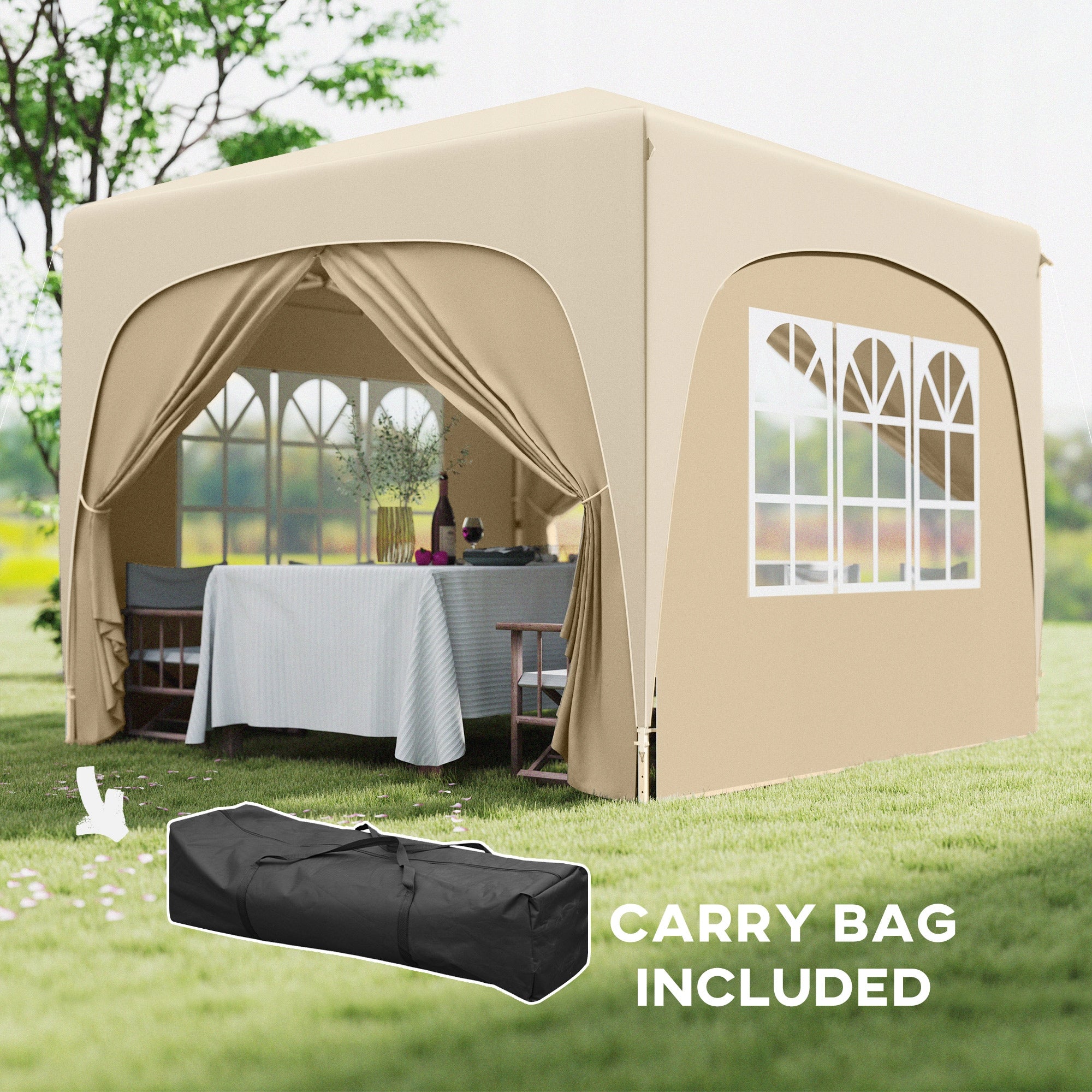 Outsunny Pavilion 3x3m, waterproof, stable, winter, foldable Type pavilion