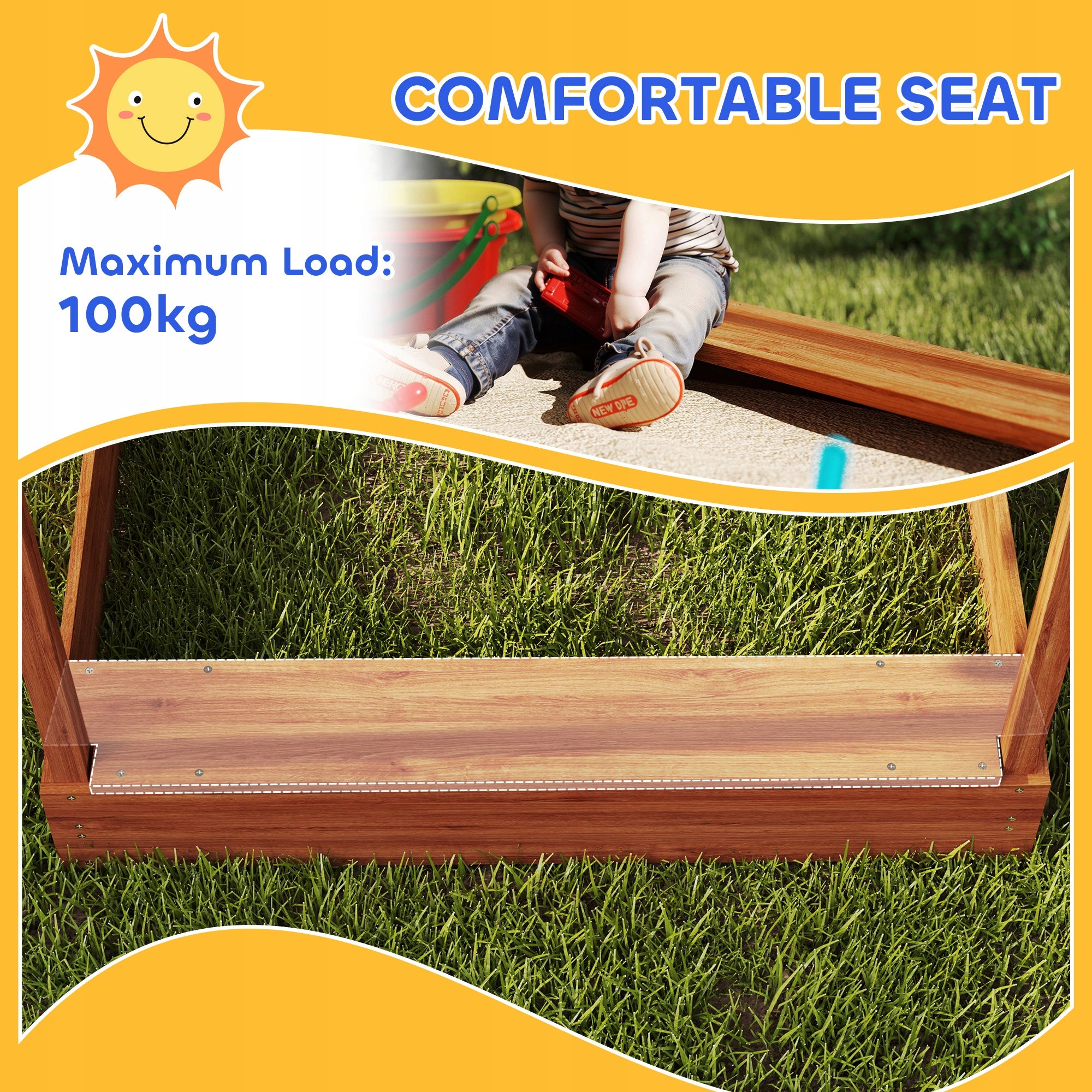 Outsunny Sandbox with roof, wooden, for 3-7 years, green EAN (GTIN) 4255826828505