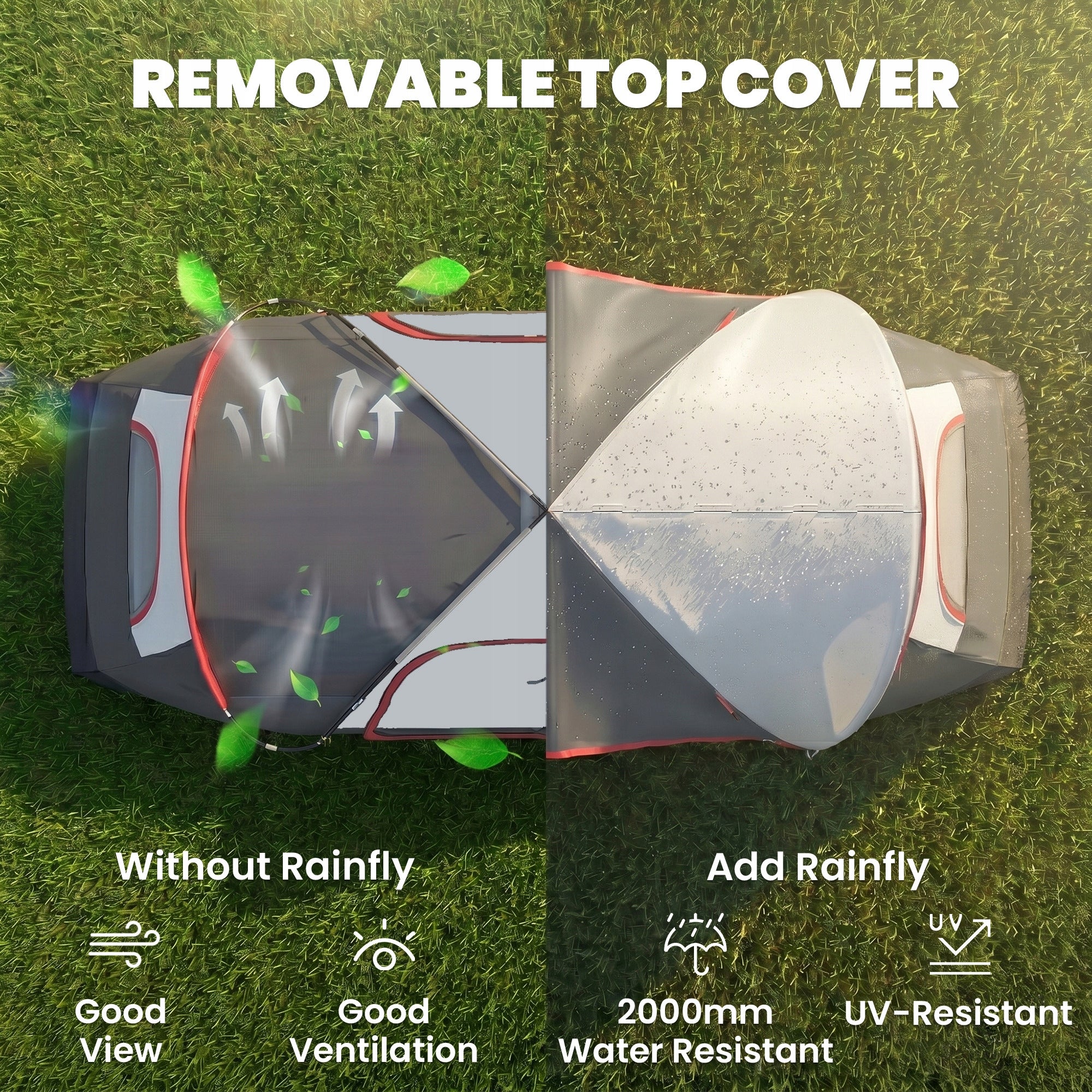 Outsunny Tunnel tent for 6-8 people, with hooks and mesh windows Brand Outsunny