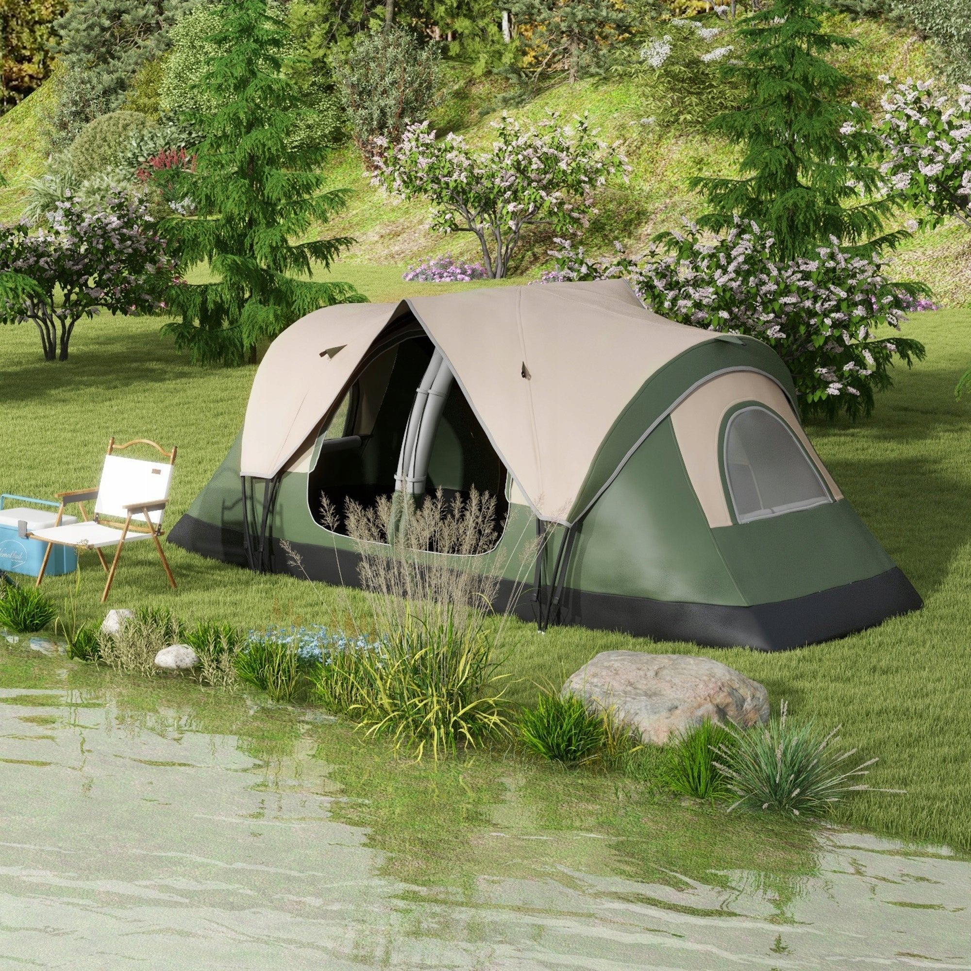 Outsunny Tunnel tent for 6-8 people, with hooks and mesh windows Manufacturer code A20-422V00DG++