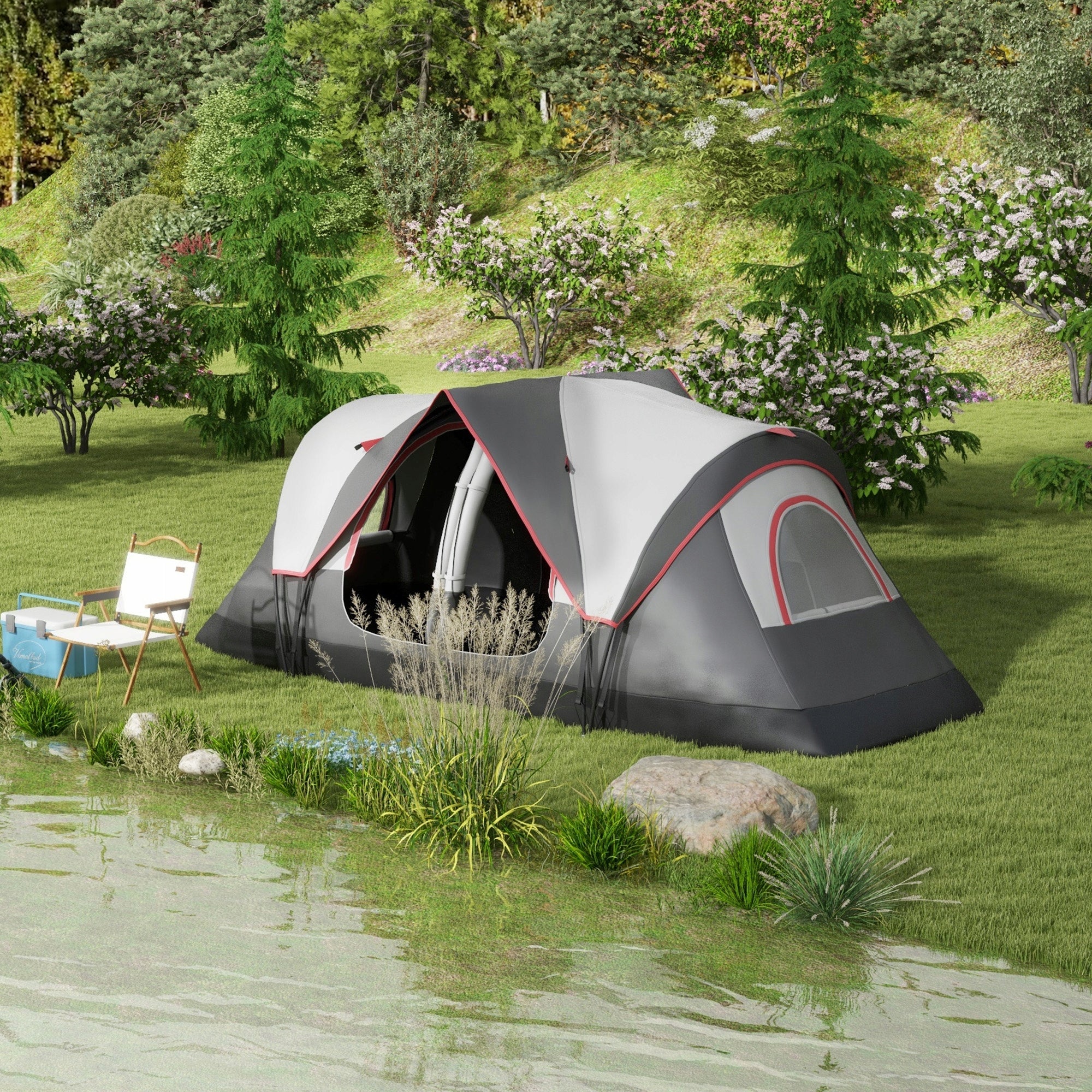 Outsunny Tunnel tent for 6-8 people, with hooks and mesh windows Manufacturer code A20-422V00GY