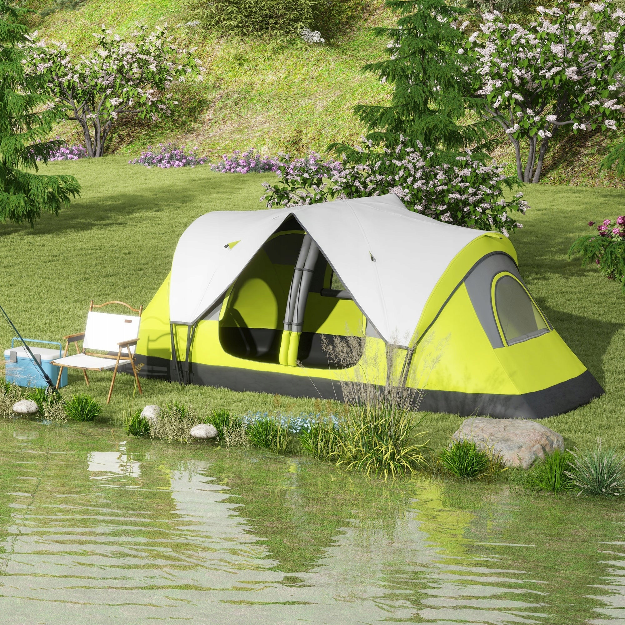 Outsunny Tunnel tent for 6-8 people, with hooks and mesh windows Manufacturer code A20-422V00YG