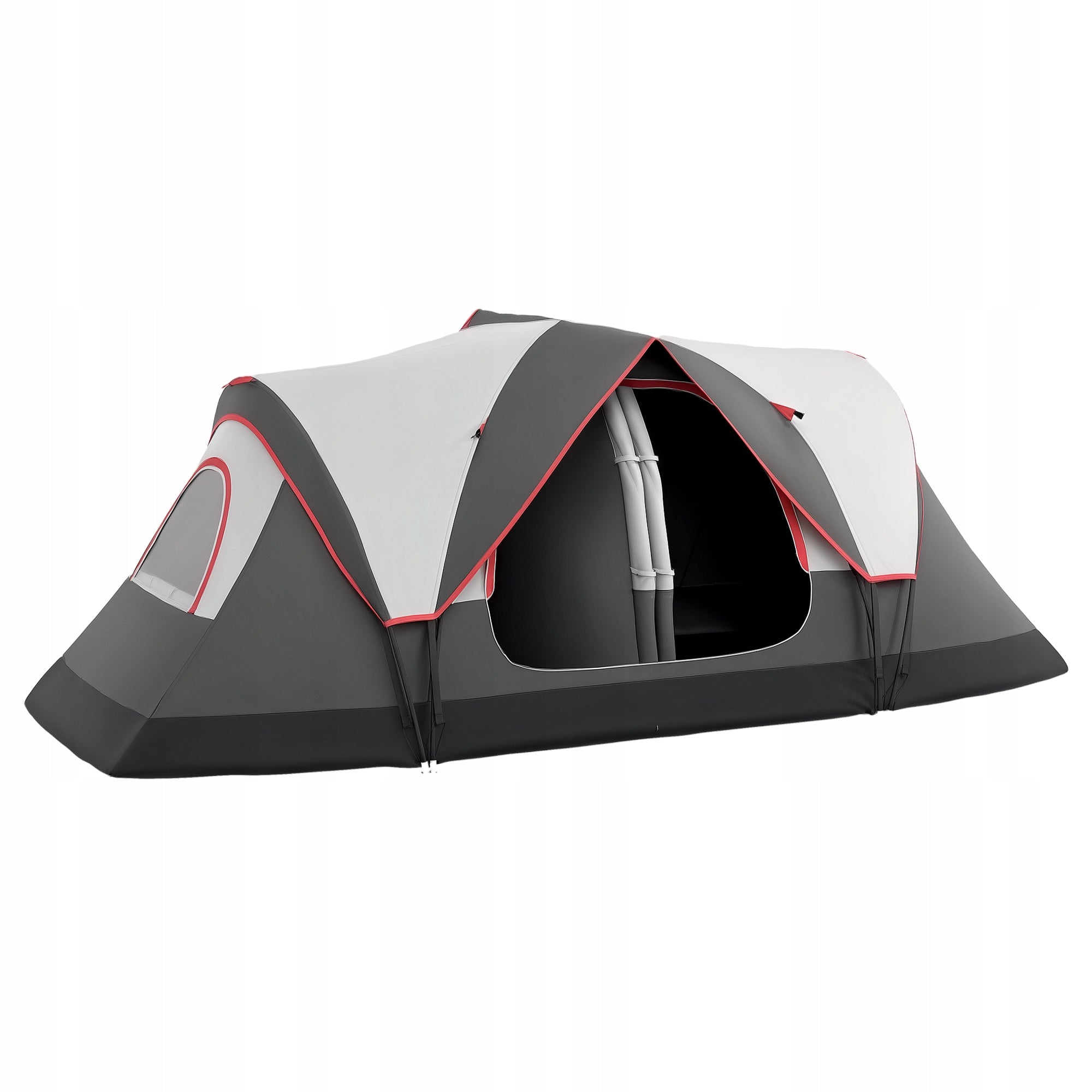 Outsunny Tunnel tent for 6-8 people, with hooks and mesh windows
