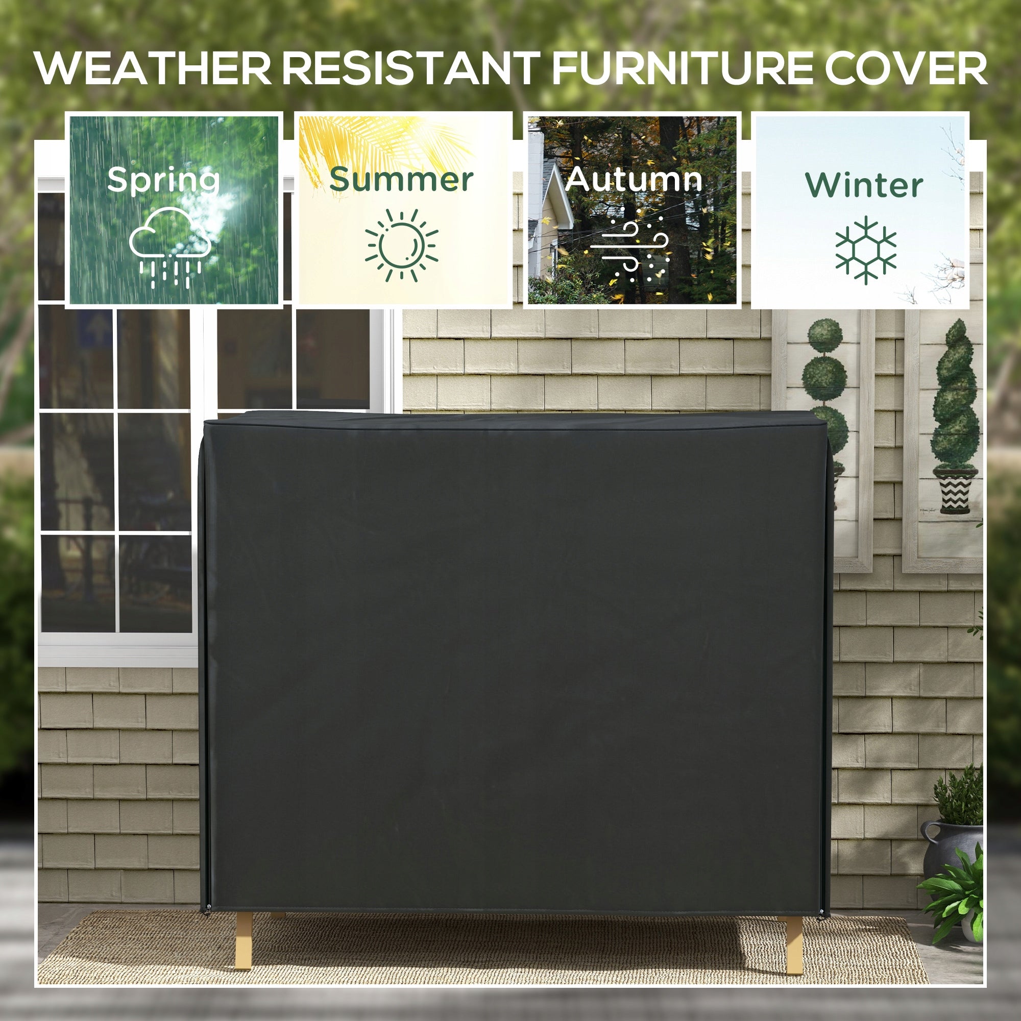 Outsunny Waterproof swing cover Outsunny 220x125x172 cm, black Length 220 cm